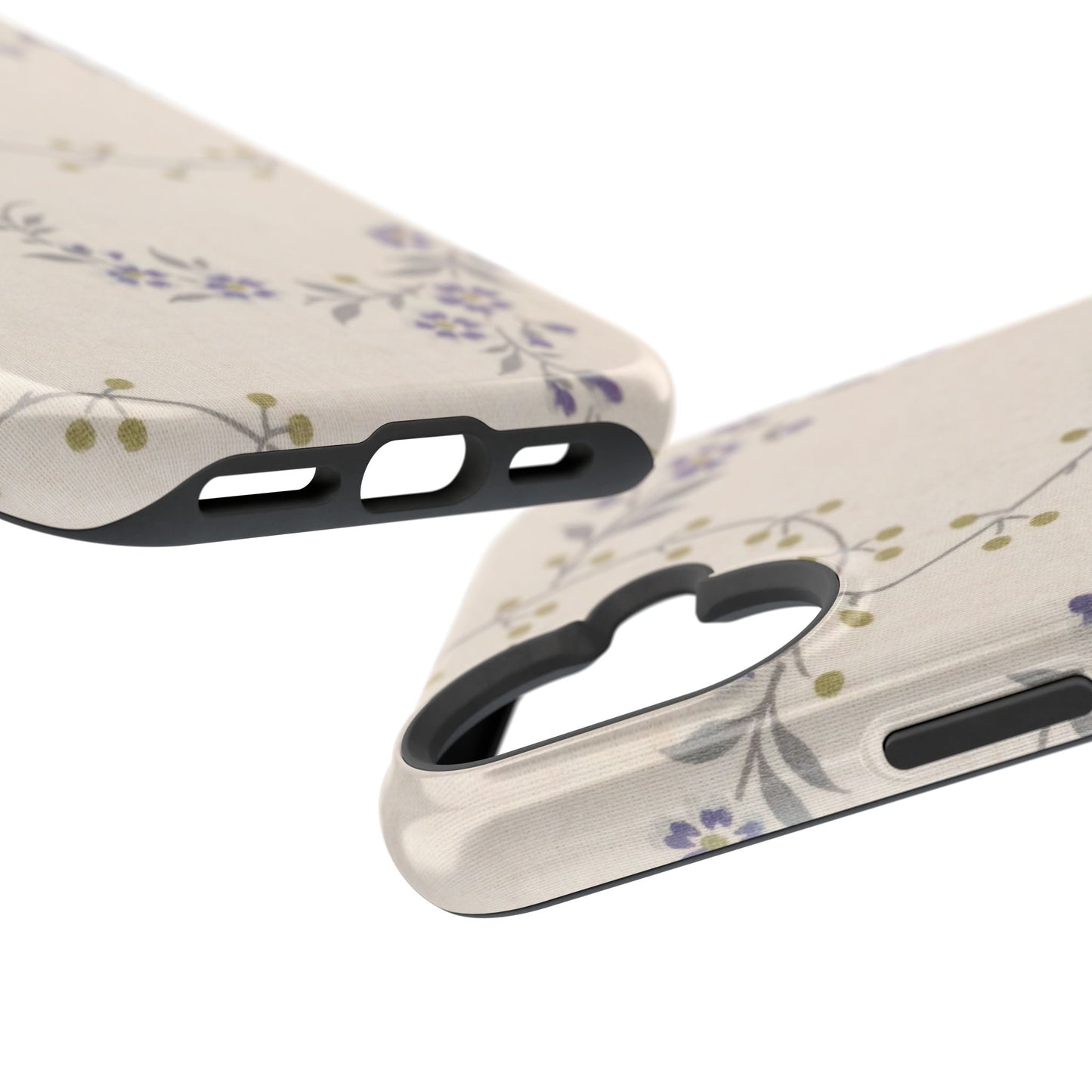 Purple Floral Design - Iphone Magnetic Tough Case