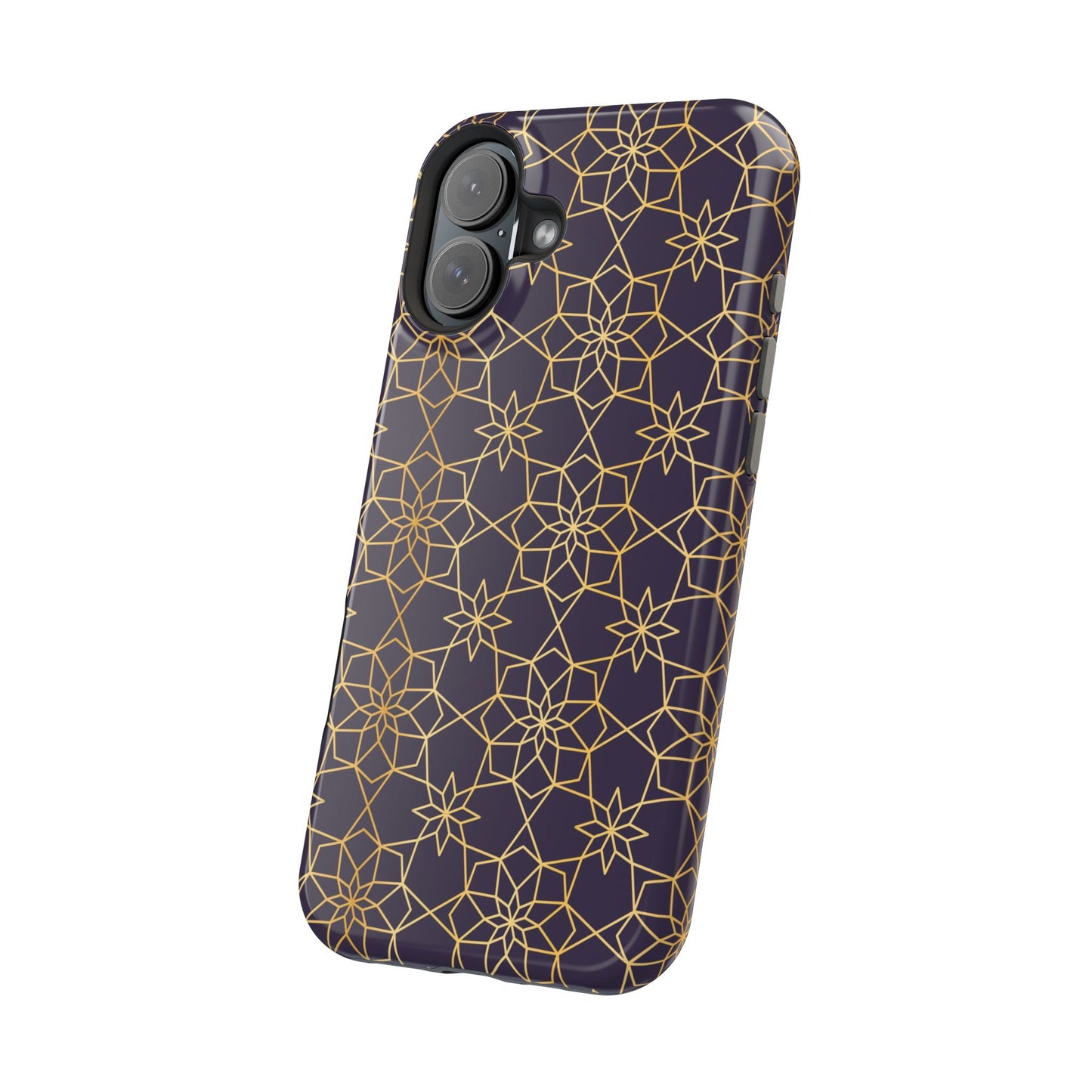 Gold and Purple Geometric Design Iphone Magnetic Tough Case
