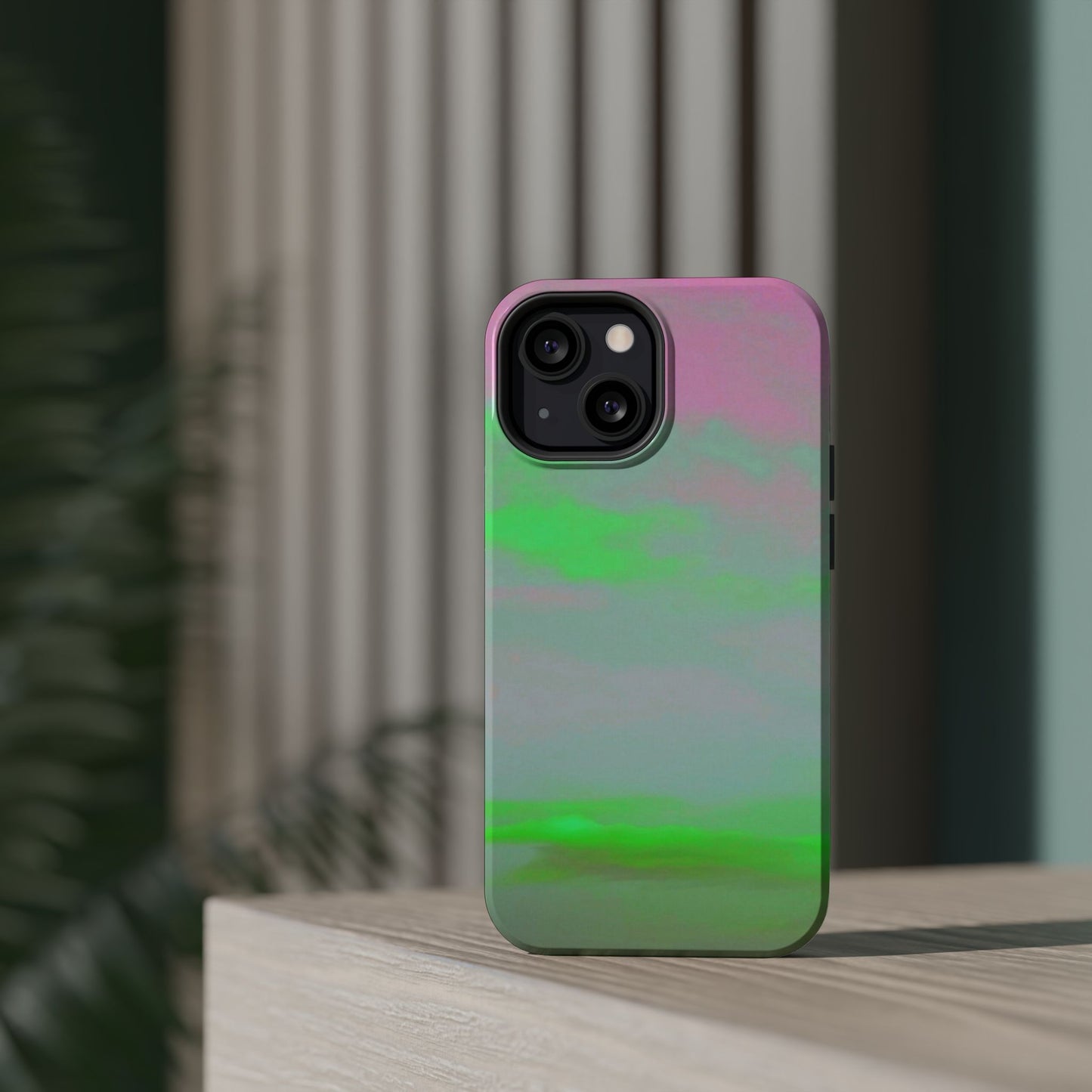 Green and pink sky Design - Iphone Magnetic Tough Case