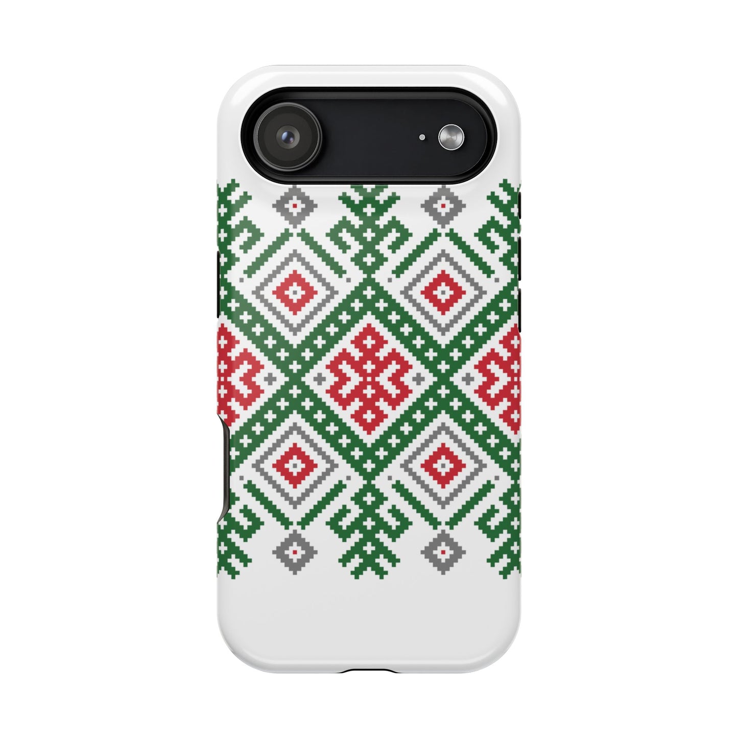 Red white Green and Black Geometric Design Iphone Magnetic Tough Case