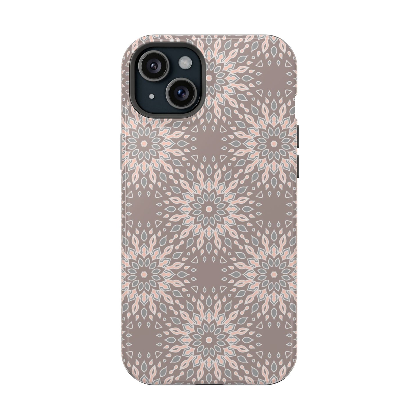 Beige Floral Design - Iphone Magnetic Tough Case