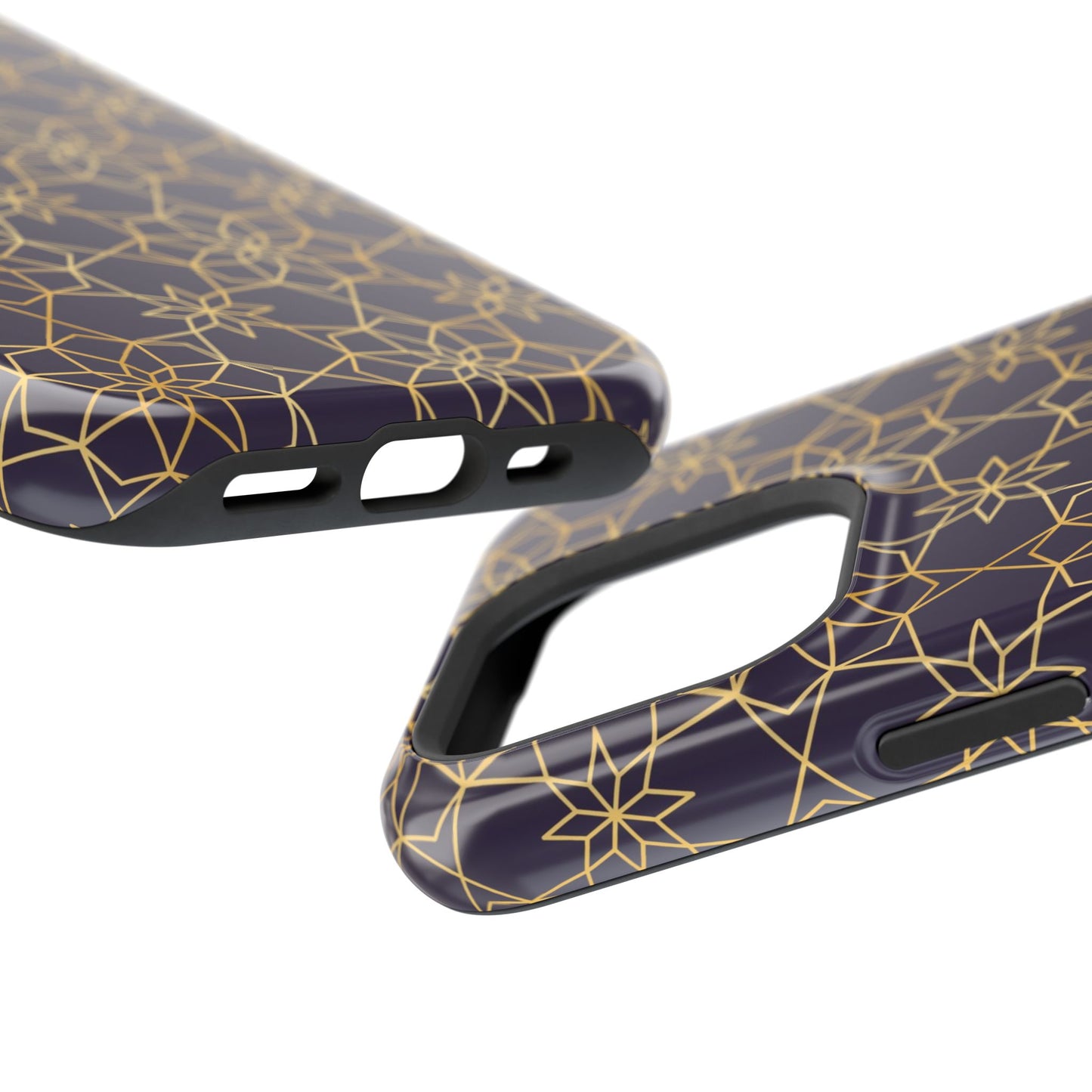 Gold and Purple Geometric Design Iphone Magnetic Tough Case