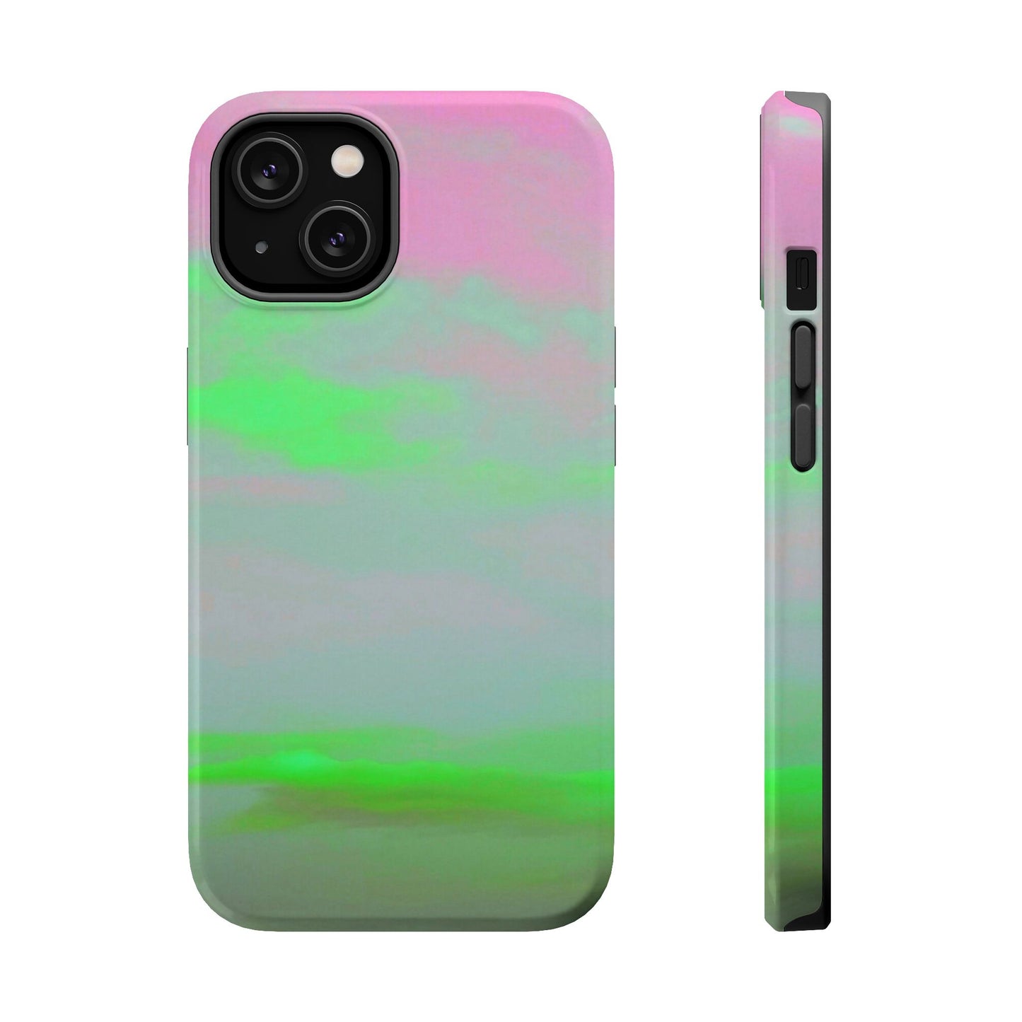 Green and pink sky Design - Iphone Magnetic Tough Case