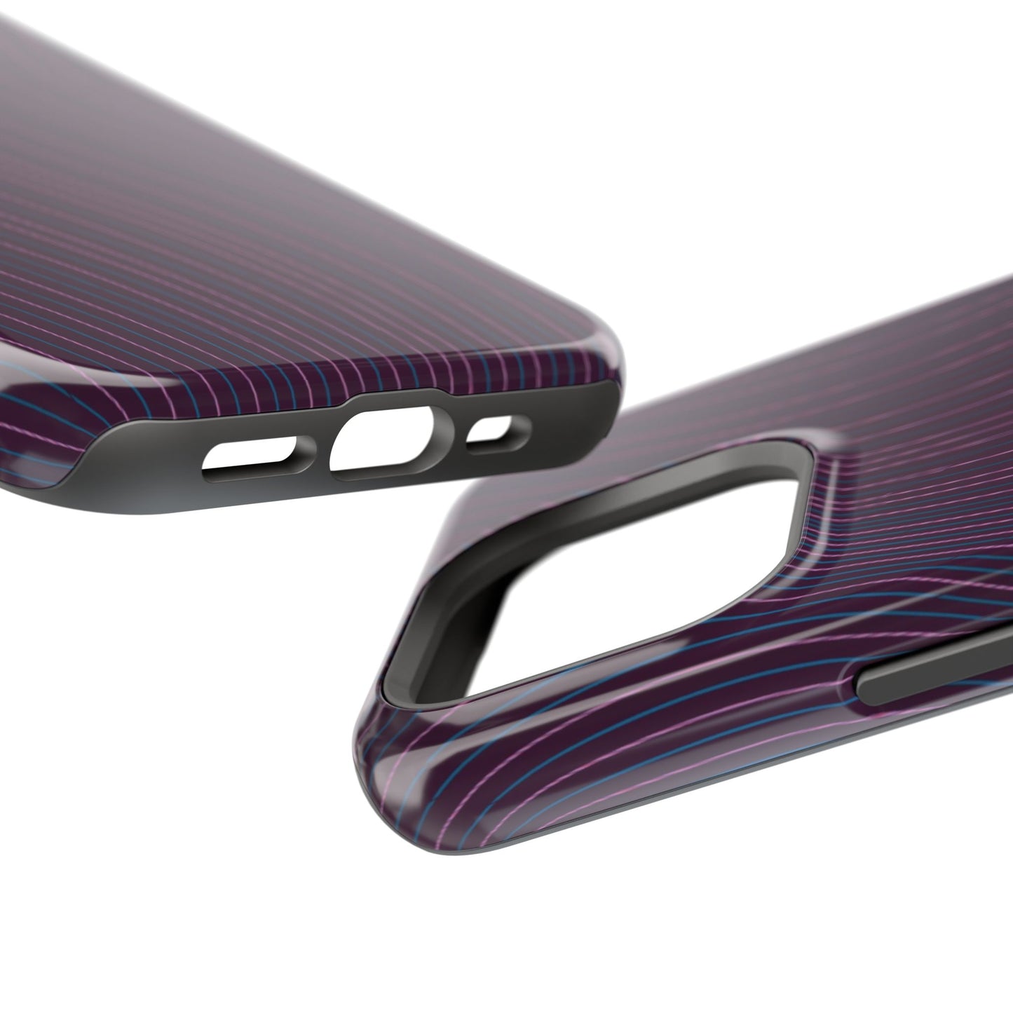 Purple Line Pattern Design - Iphone Magnetic Tough Case