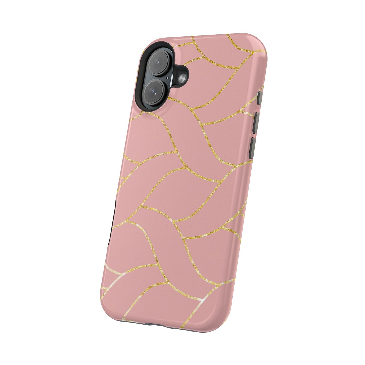 Pink and Gold Geometric Design - Iphone Magnetic Tough Case