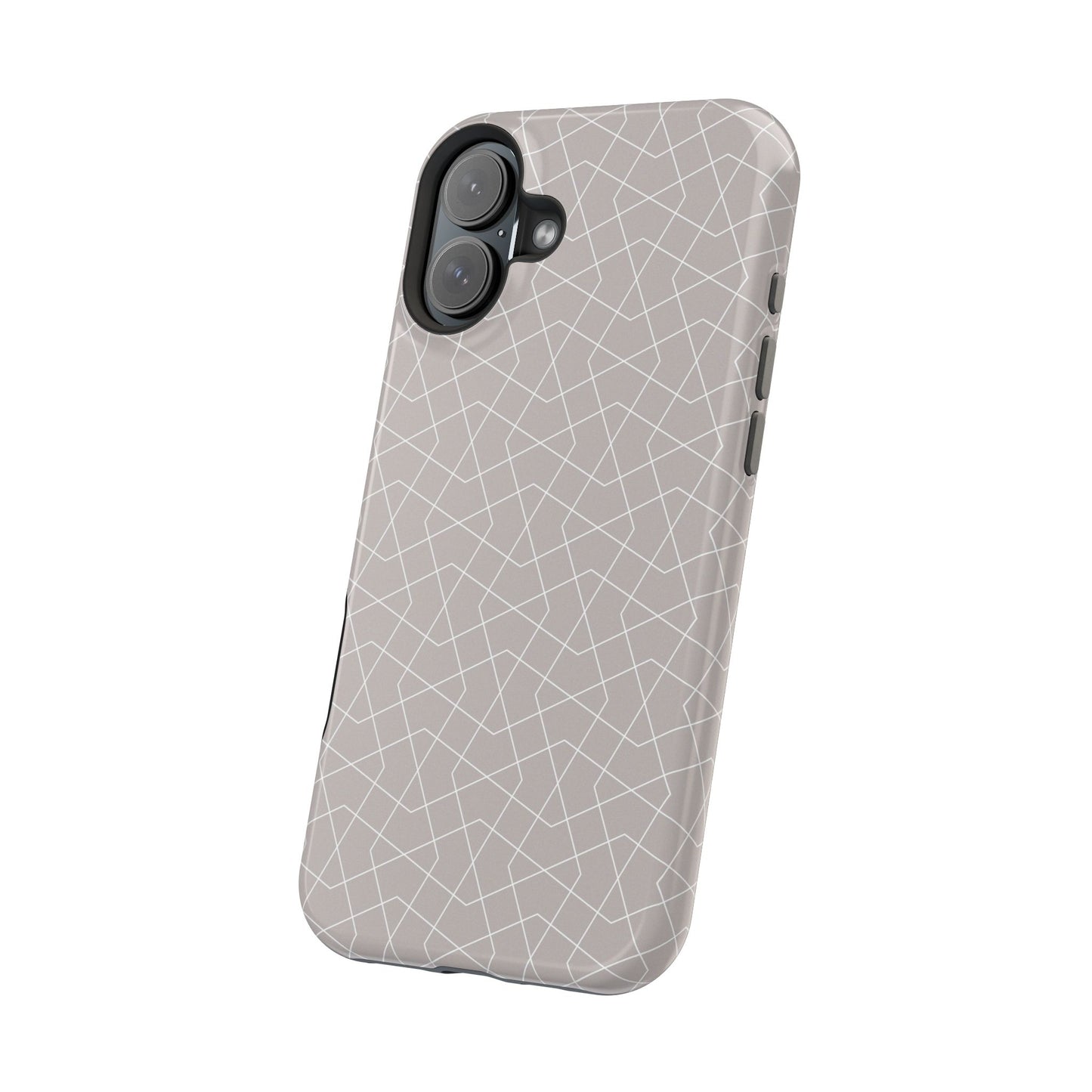 Beige and white geometric Design - Iphone Magnetic Tough Case