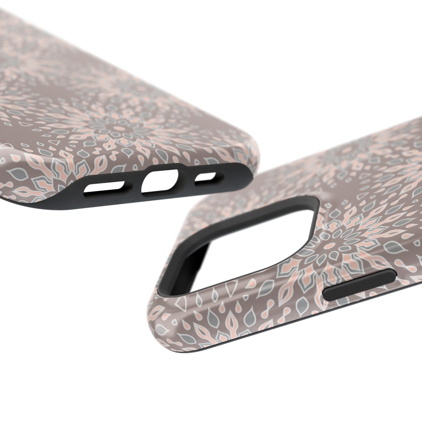 Beige Floral Design - Iphone Magnetic Tough Case