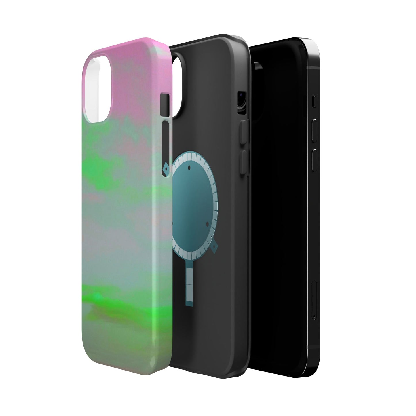 Green and pink sky Design - Iphone Magnetic Tough Case