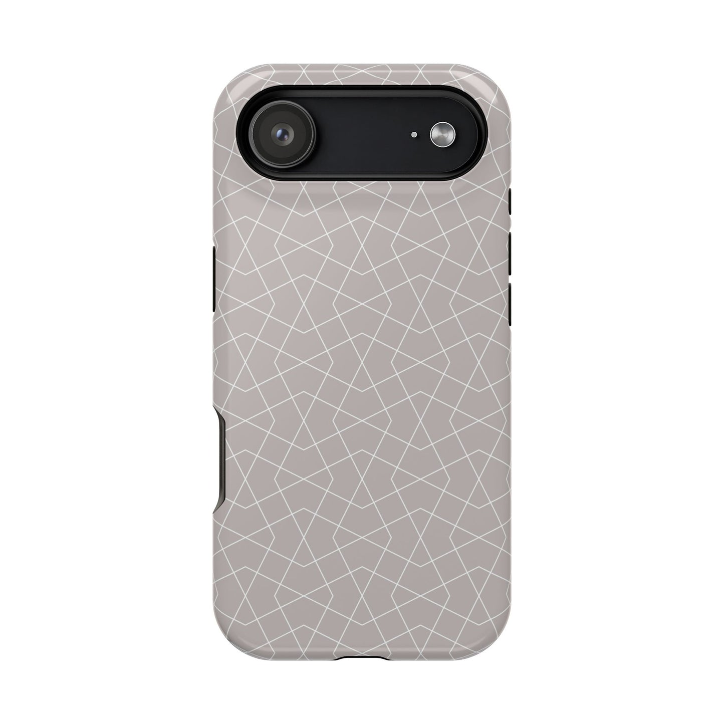Beige and white geometric Design - Iphone Magnetic Tough Case