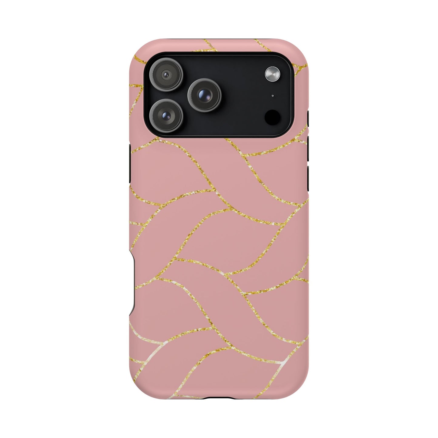 Pink and Gold Geometric Design - Iphone Magnetic Tough Case