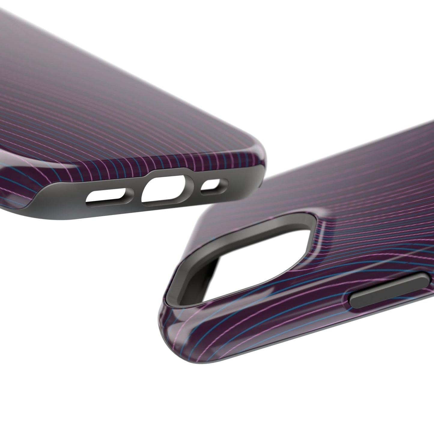 Purple Line Pattern Design - Iphone Magnetic Tough Case