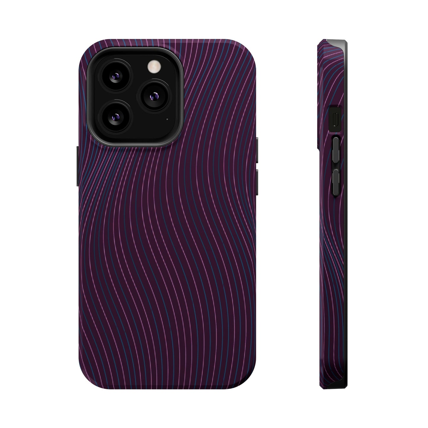 Purple Line Pattern Design - Iphone Magnetic Tough Case