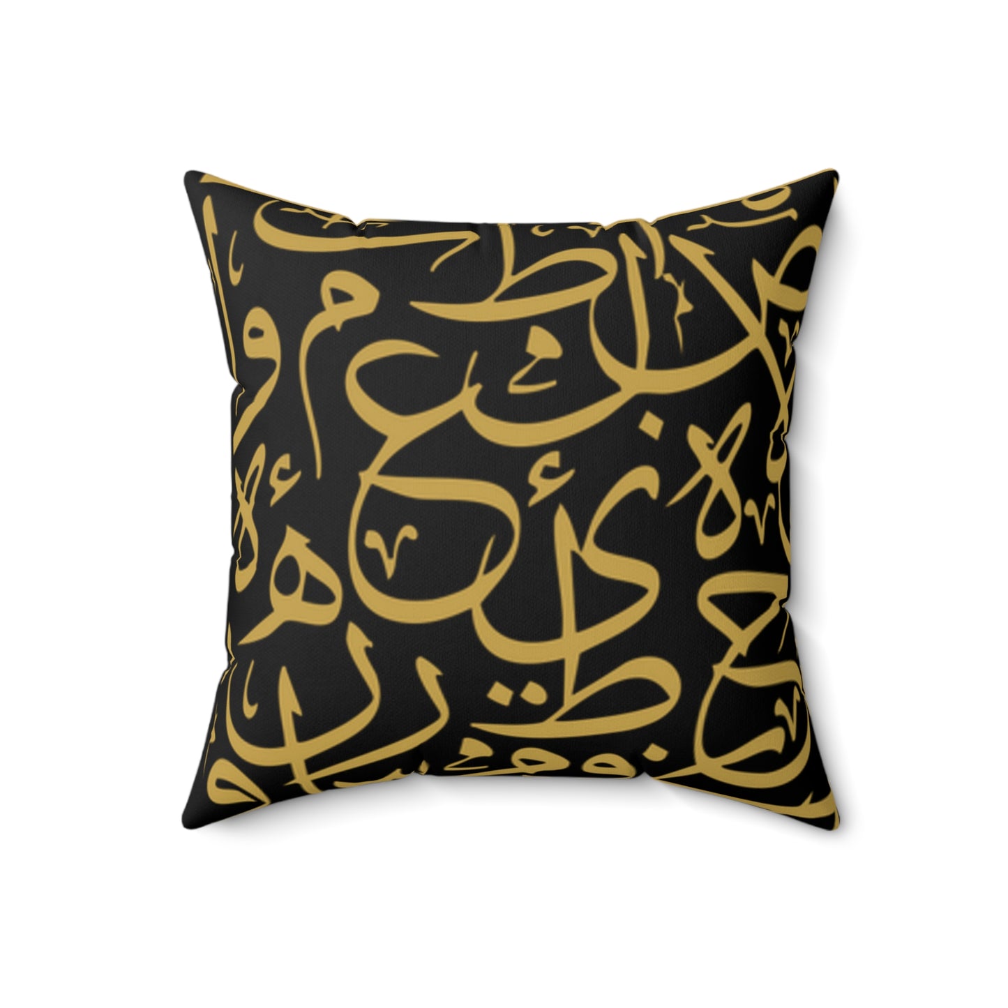 Black and Gold Arabic Calligraphy Suede Square Pillow