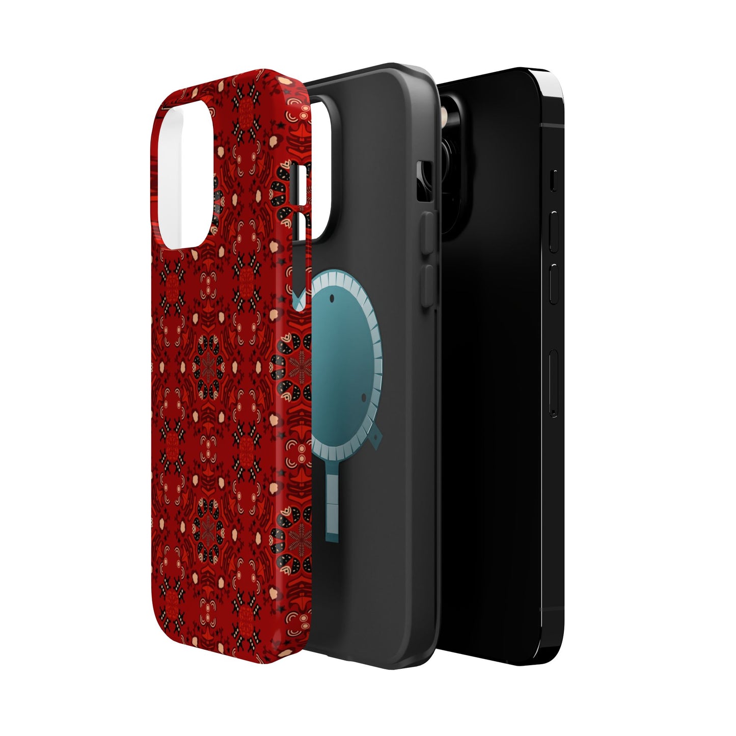 Red geometric Design - Iphone Magnetic Tough Case