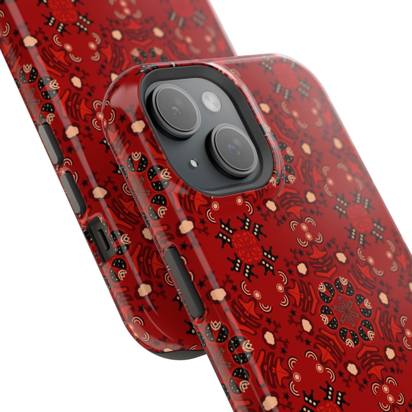 Red geometric Design - Iphone Magnetic Tough Case