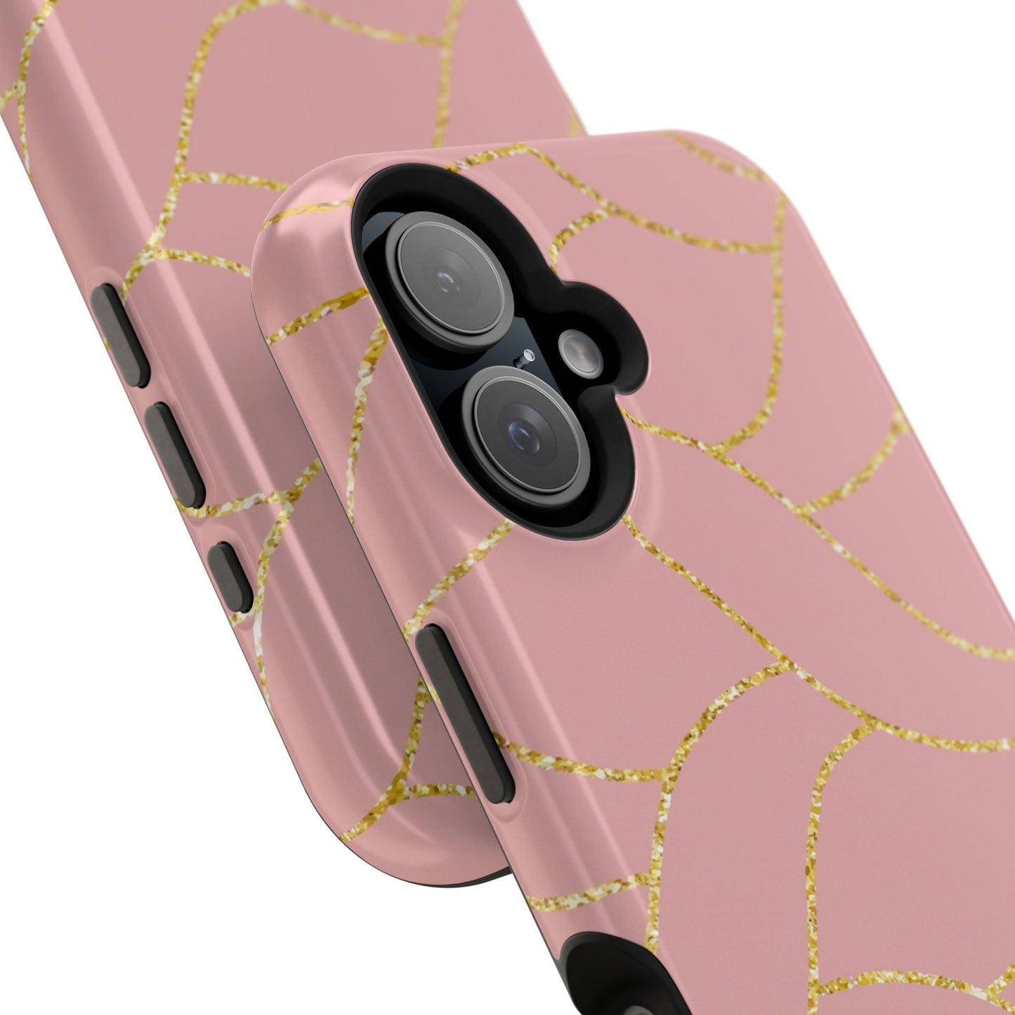 Pink and Gold Geometric Design - Iphone Magnetic Tough Case