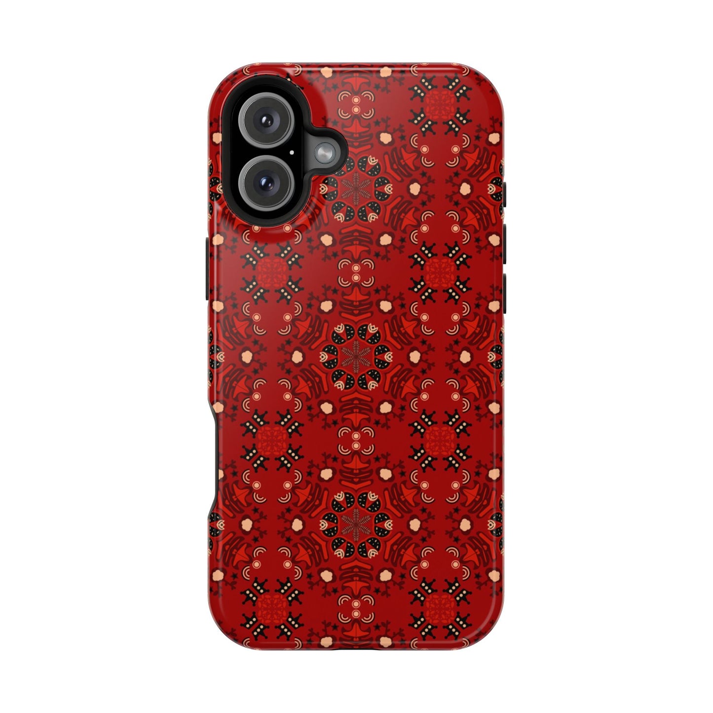 Red geometric Design - Iphone Magnetic Tough Case