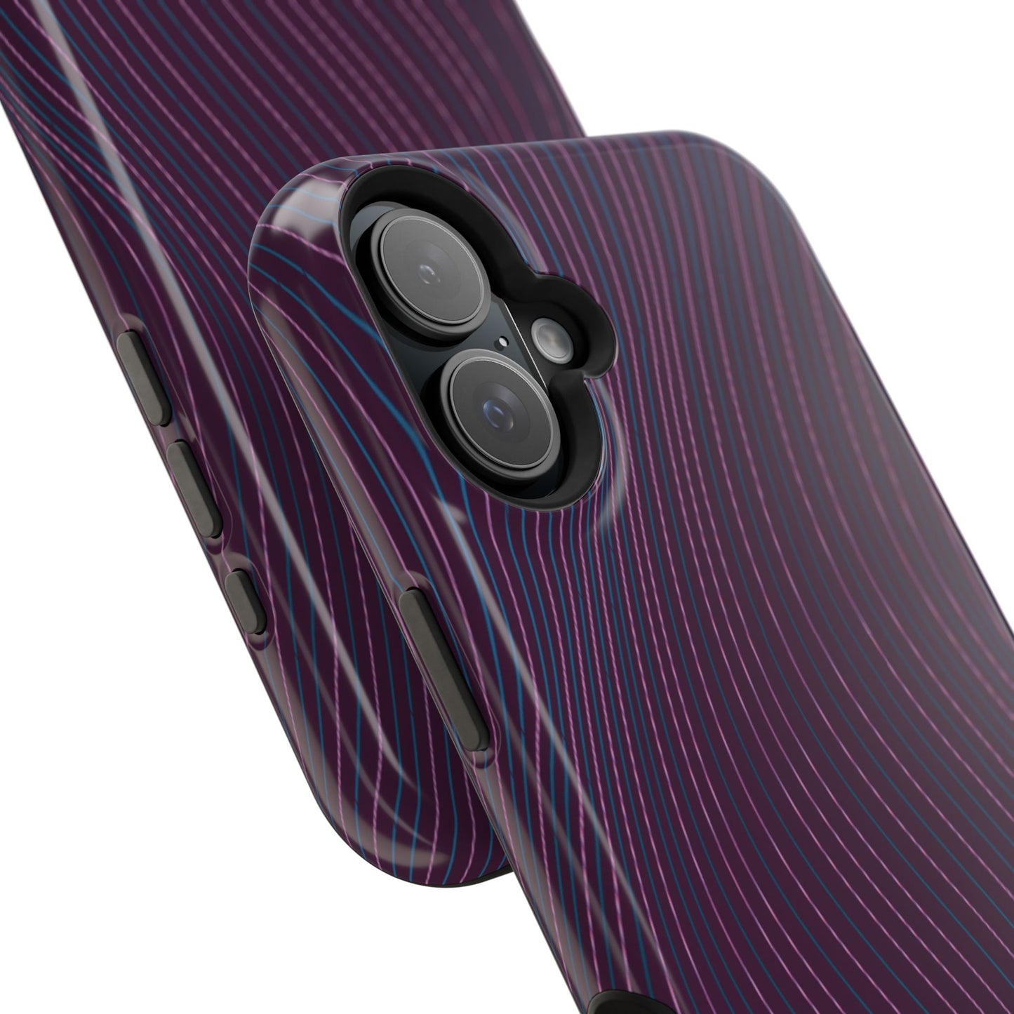 Purple Line Pattern Design - Iphone Magnetic Tough Case