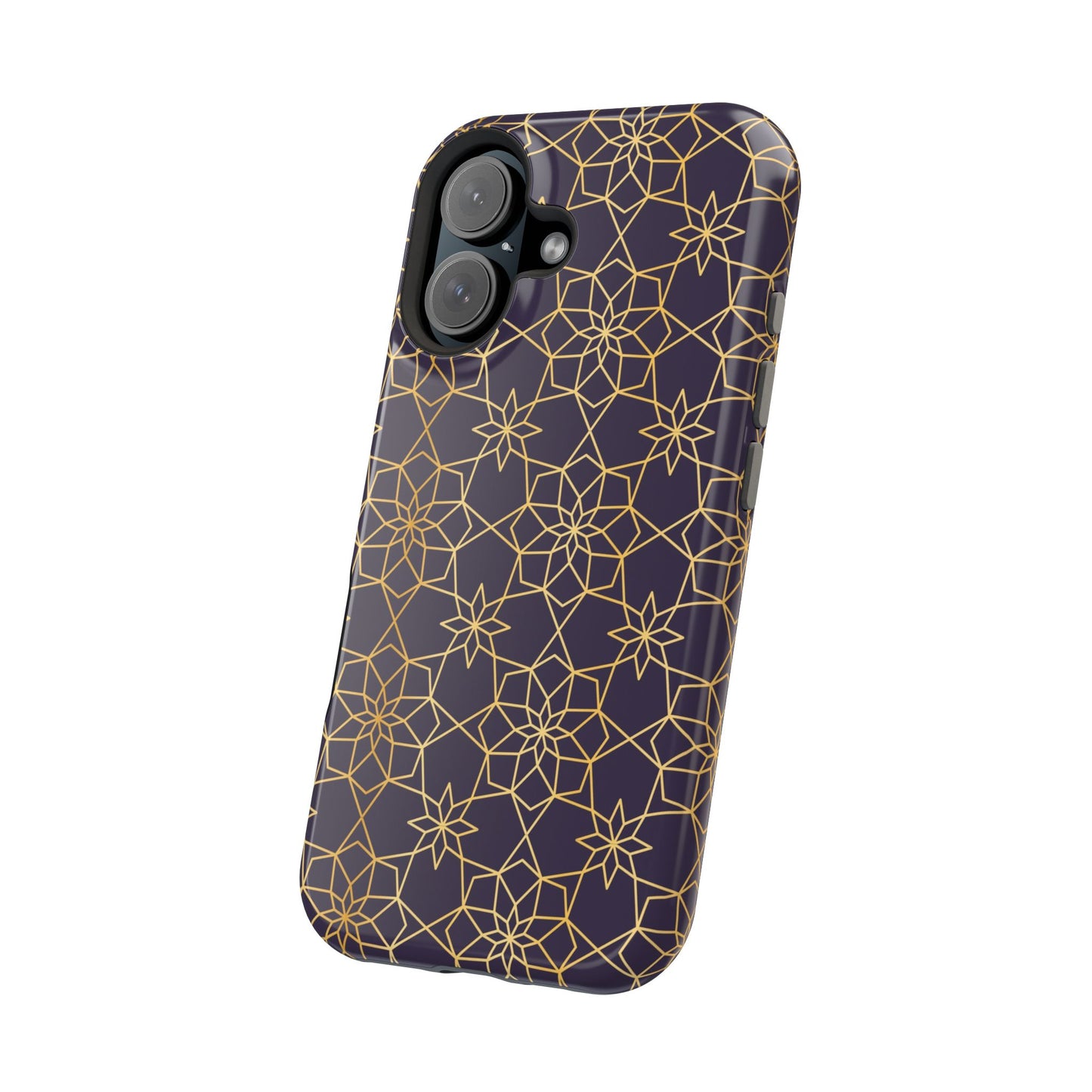 Gold and Purple Geometric Design Iphone Magnetic Tough Case