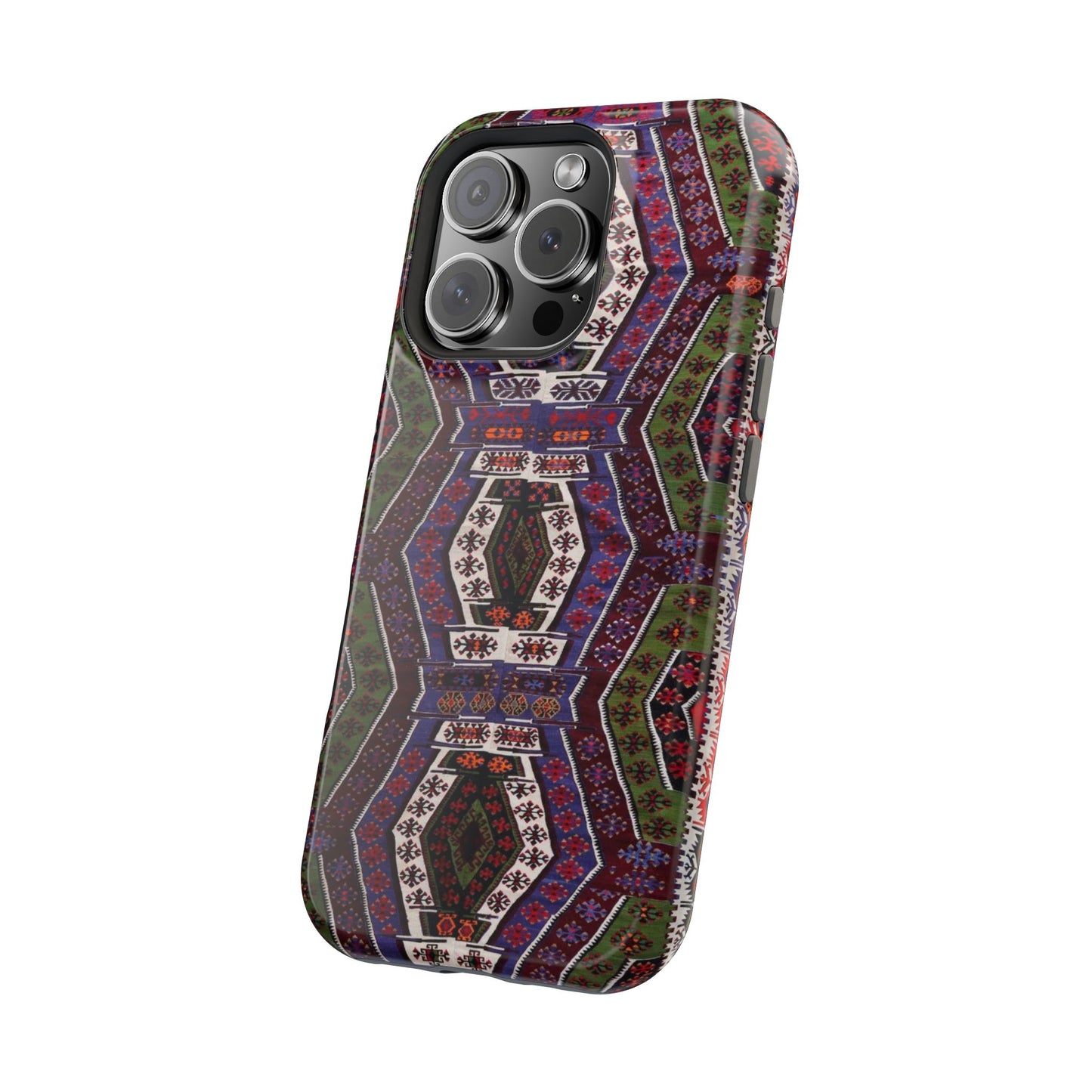 Purple and Green Geometric Design - Iphone Magnetic Tough Case
