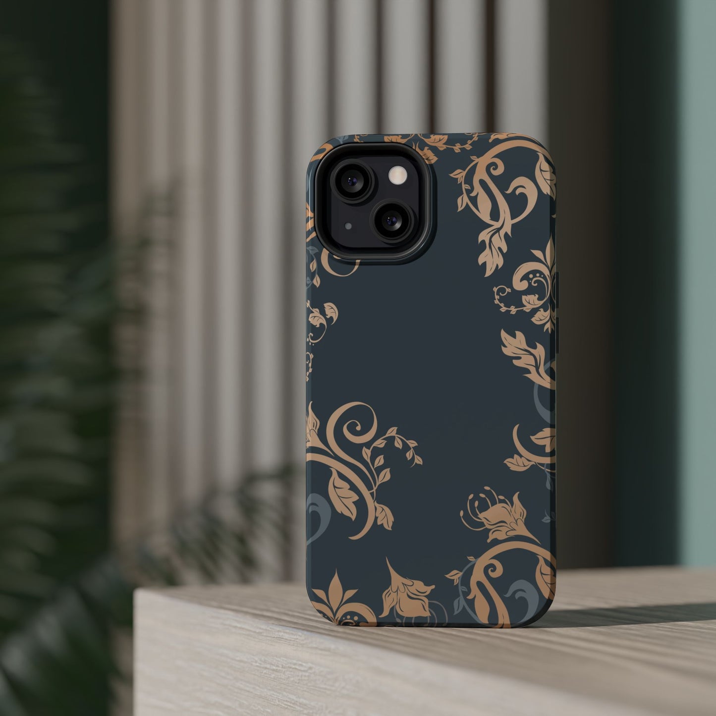 Gold flowers Iphone Magnetic Tough Cases