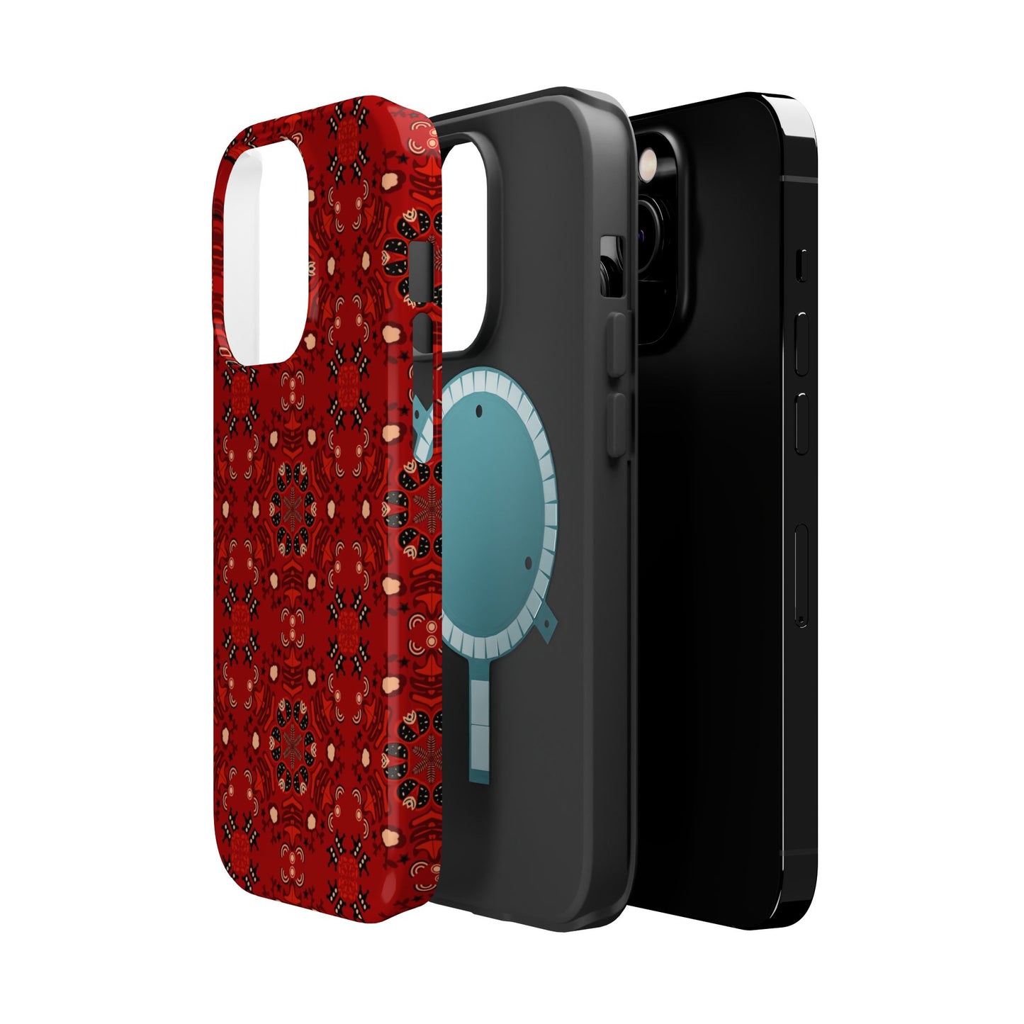 Red geometric Design - Iphone Magnetic Tough Case