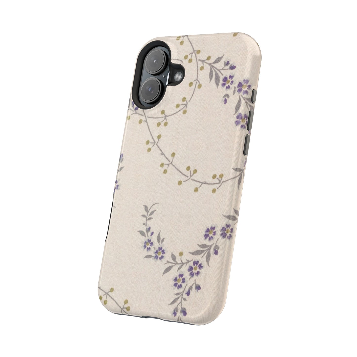 Purple Floral Design - Iphone Magnetic Tough Case
