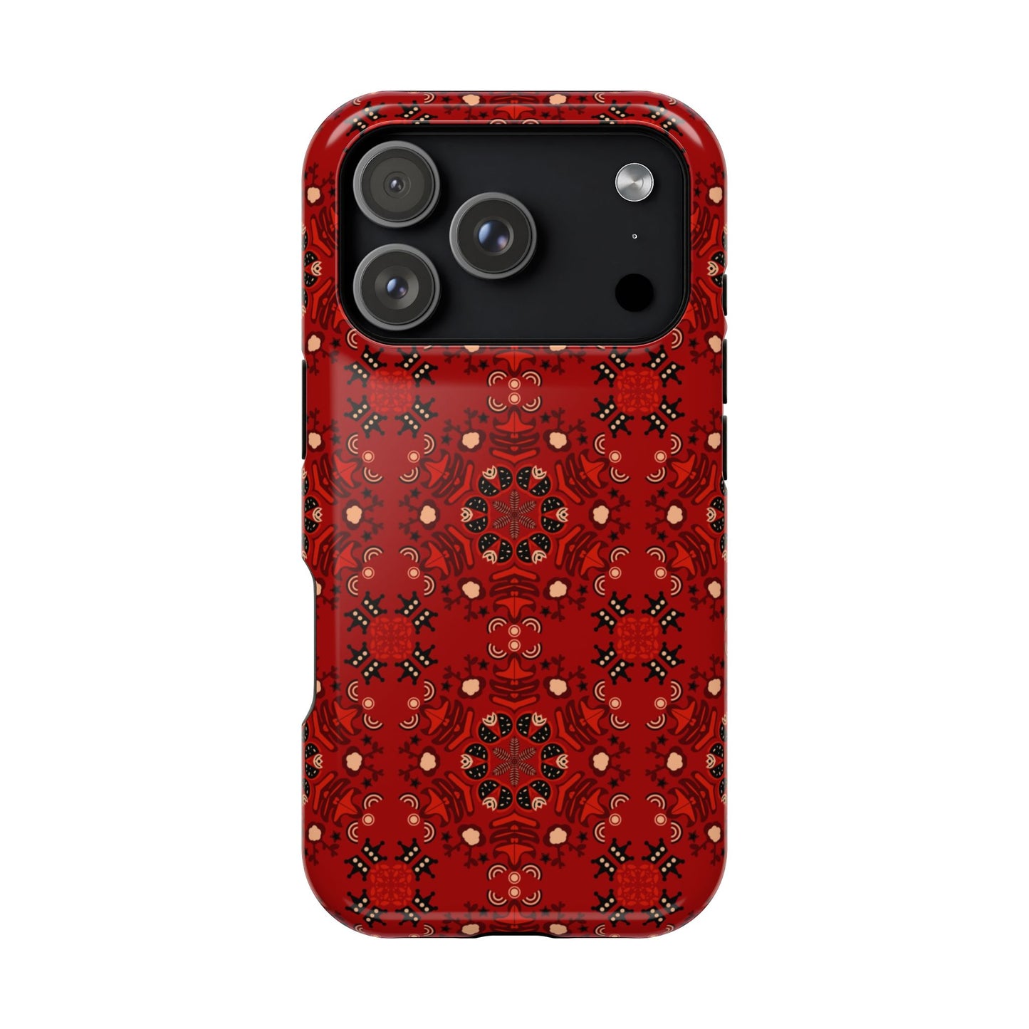 Red geometric Design - Iphone Magnetic Tough Case