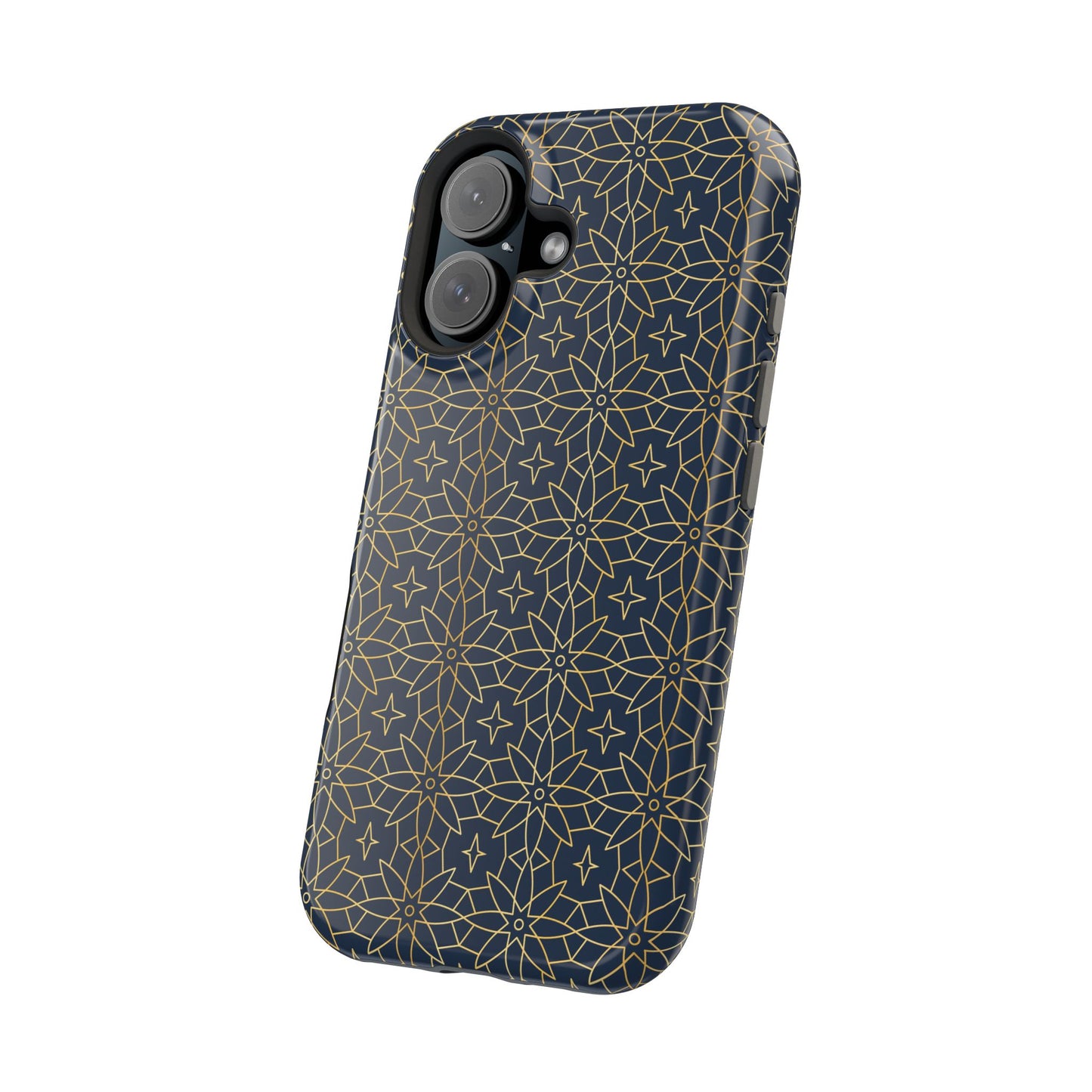 Navy and Gold Geometric Design Iphone Magnetic Tough Case
