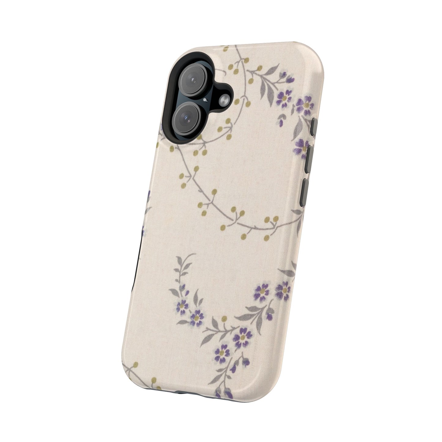Purple Floral Design - Iphone Magnetic Tough Case
