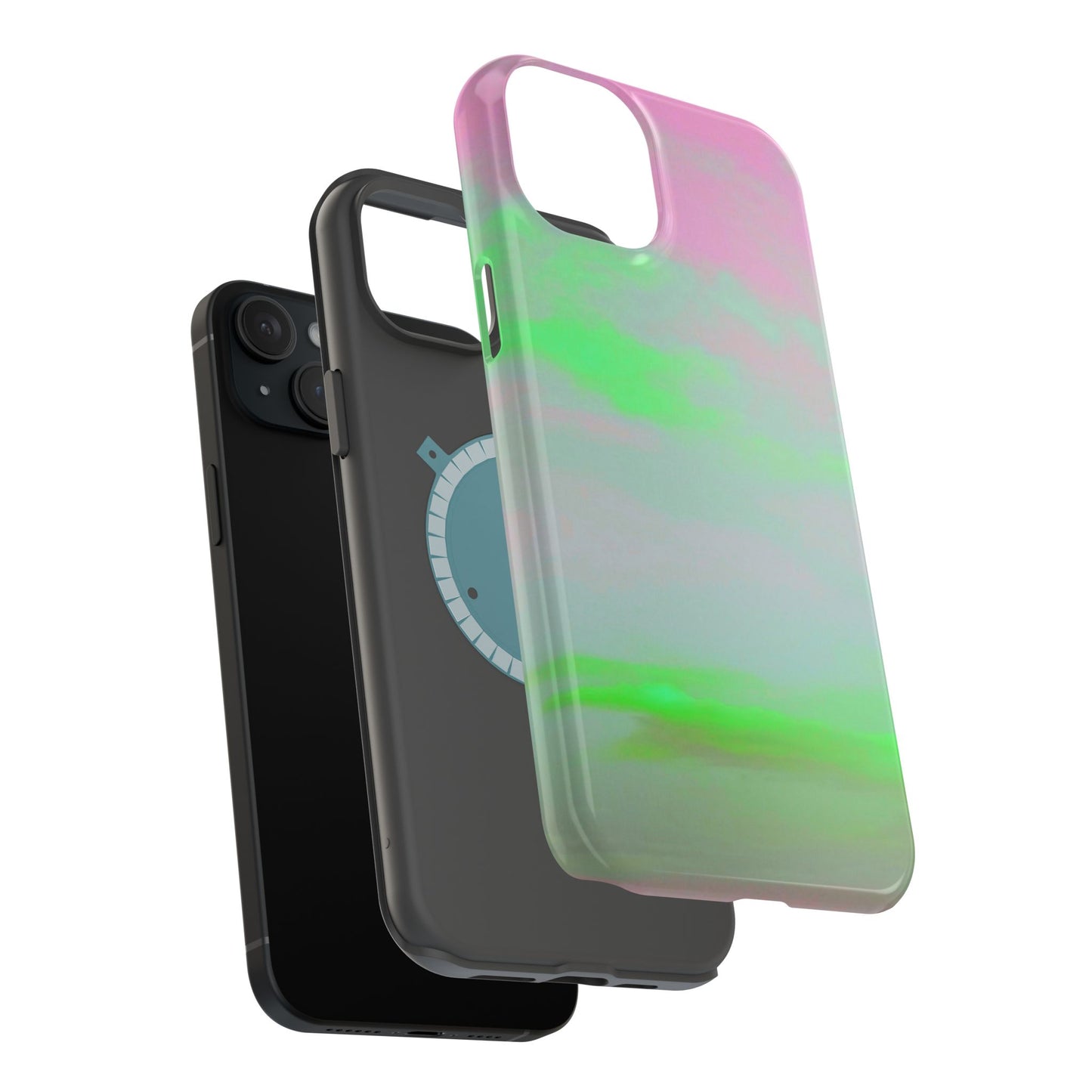 Green and pink sky Design - Iphone Magnetic Tough Case