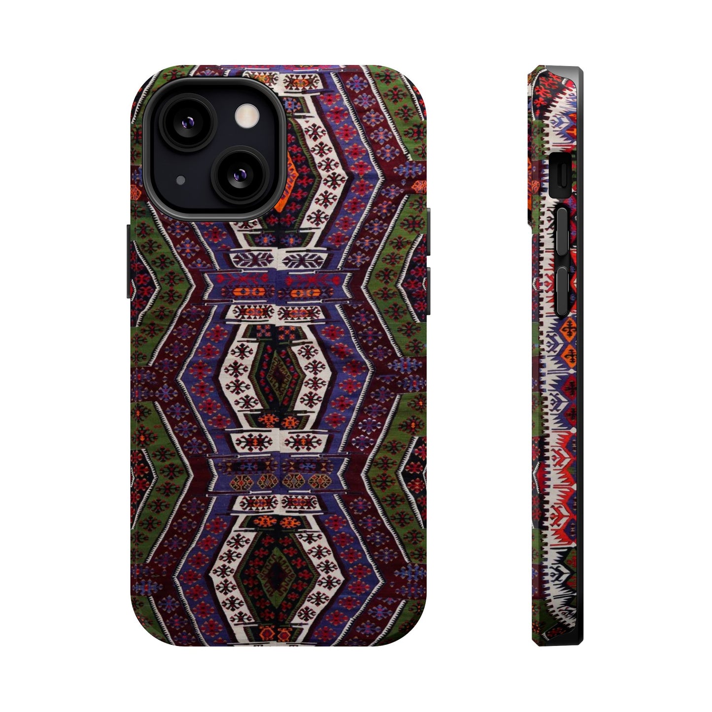 Purple and Green Geometric Design - Iphone Magnetic Tough Case