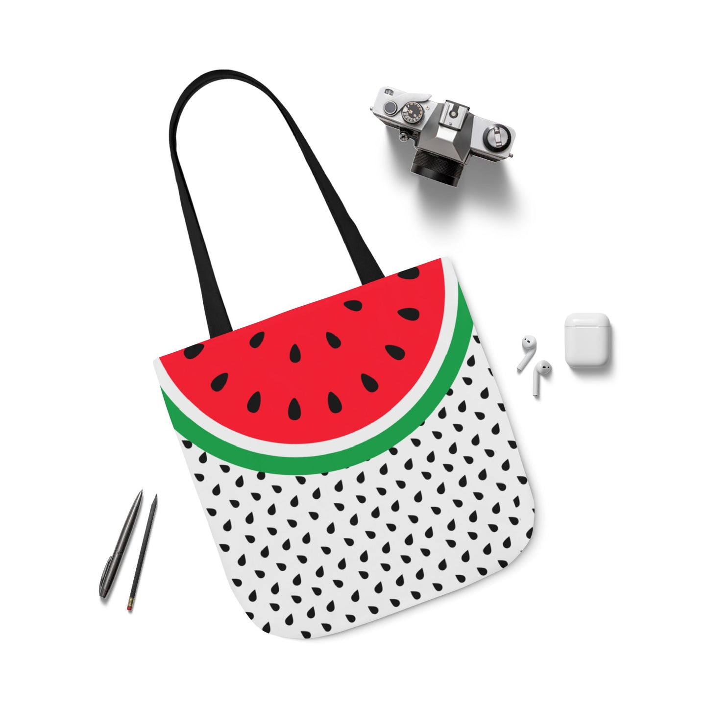 Watermelon Canvas Tote Bag, 2-Color Straps
