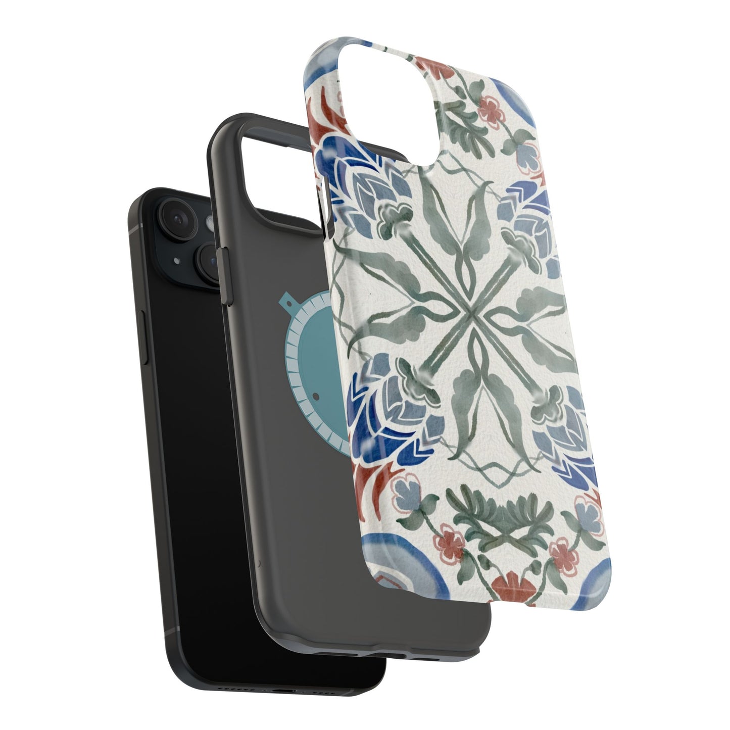 Blue flowers Iphone Magnetic Tough Cases