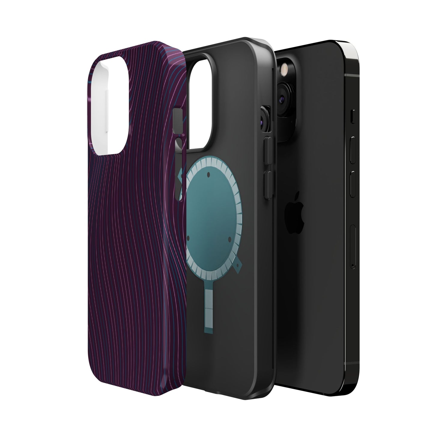 Purple Line Pattern Design - Iphone Magnetic Tough Case