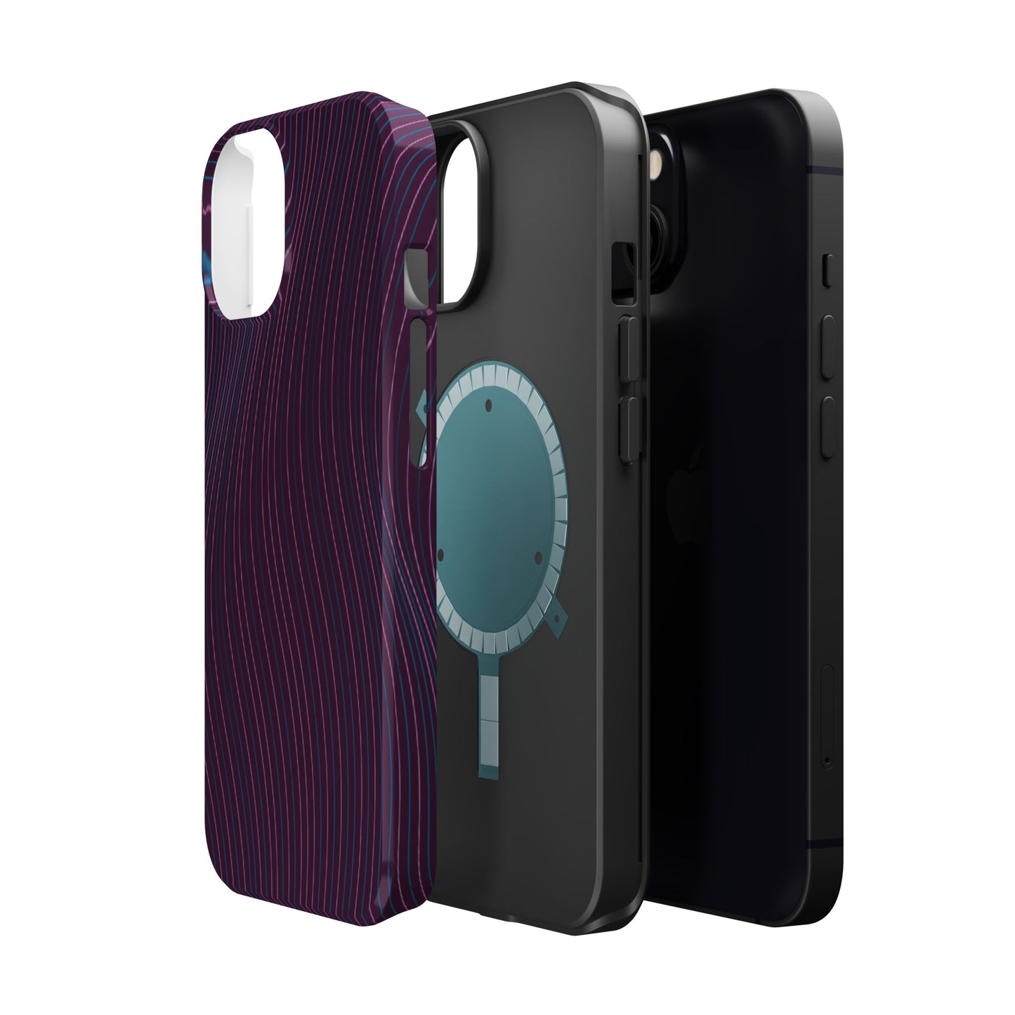 Purple Line Pattern Design - Iphone Magnetic Tough Case