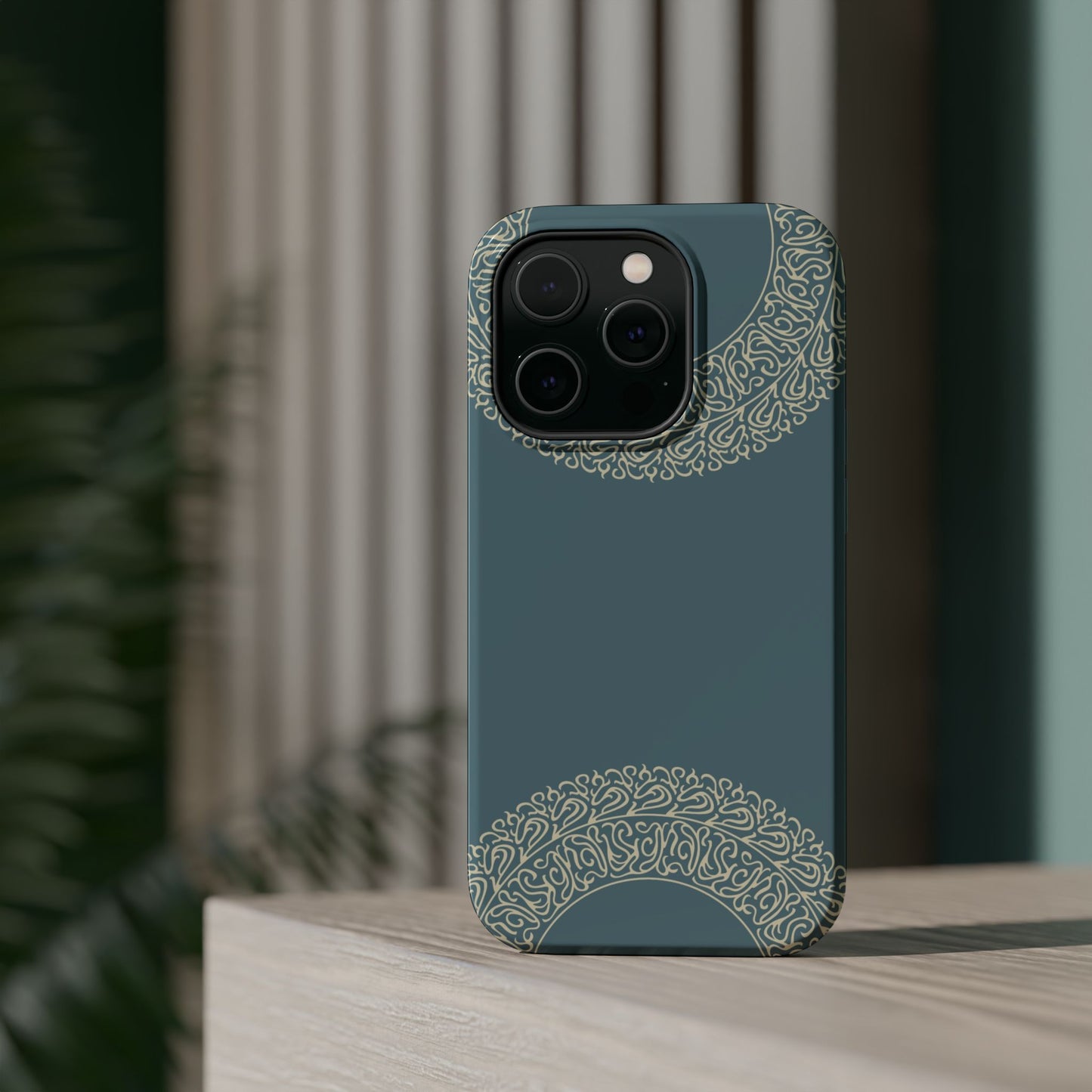 Beige geometric circle Design - Iphone Magnetic Tough Case