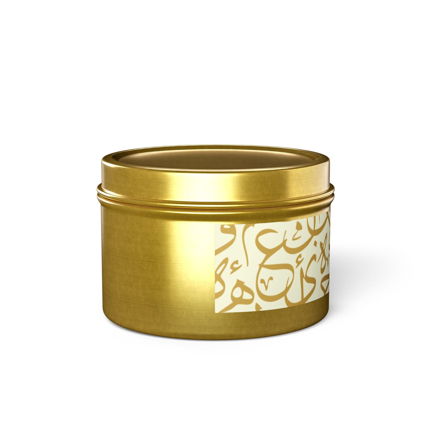 Golden Arabic Letters Script Tin Candles | Elegant Home Fragrance | Decorative Candle Gifts for All Occasions | Relaxing Aromatherapy