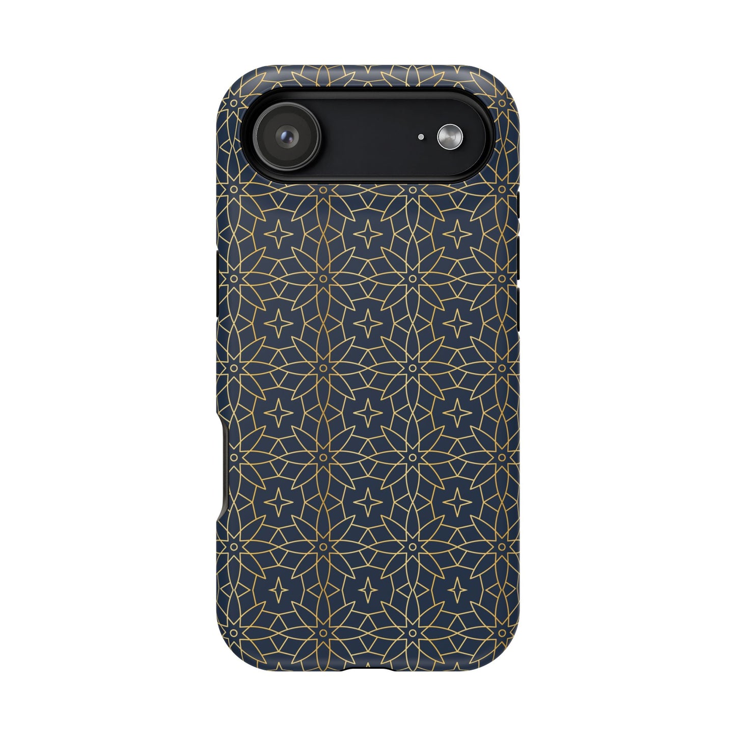Navy and Gold Geometric Design Iphone Magnetic Tough Case