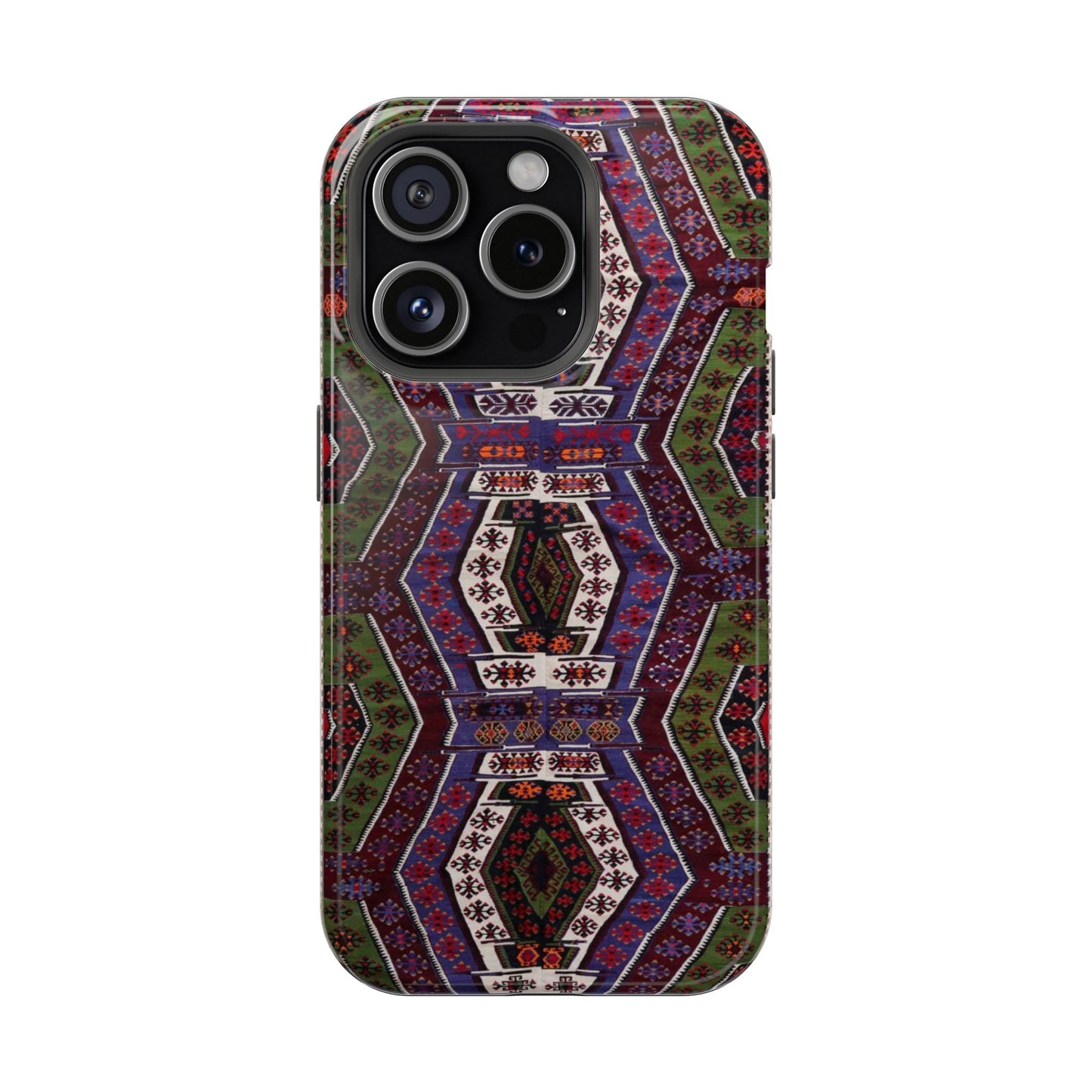 Purple and Green Geometric Design - Iphone Magnetic Tough Case