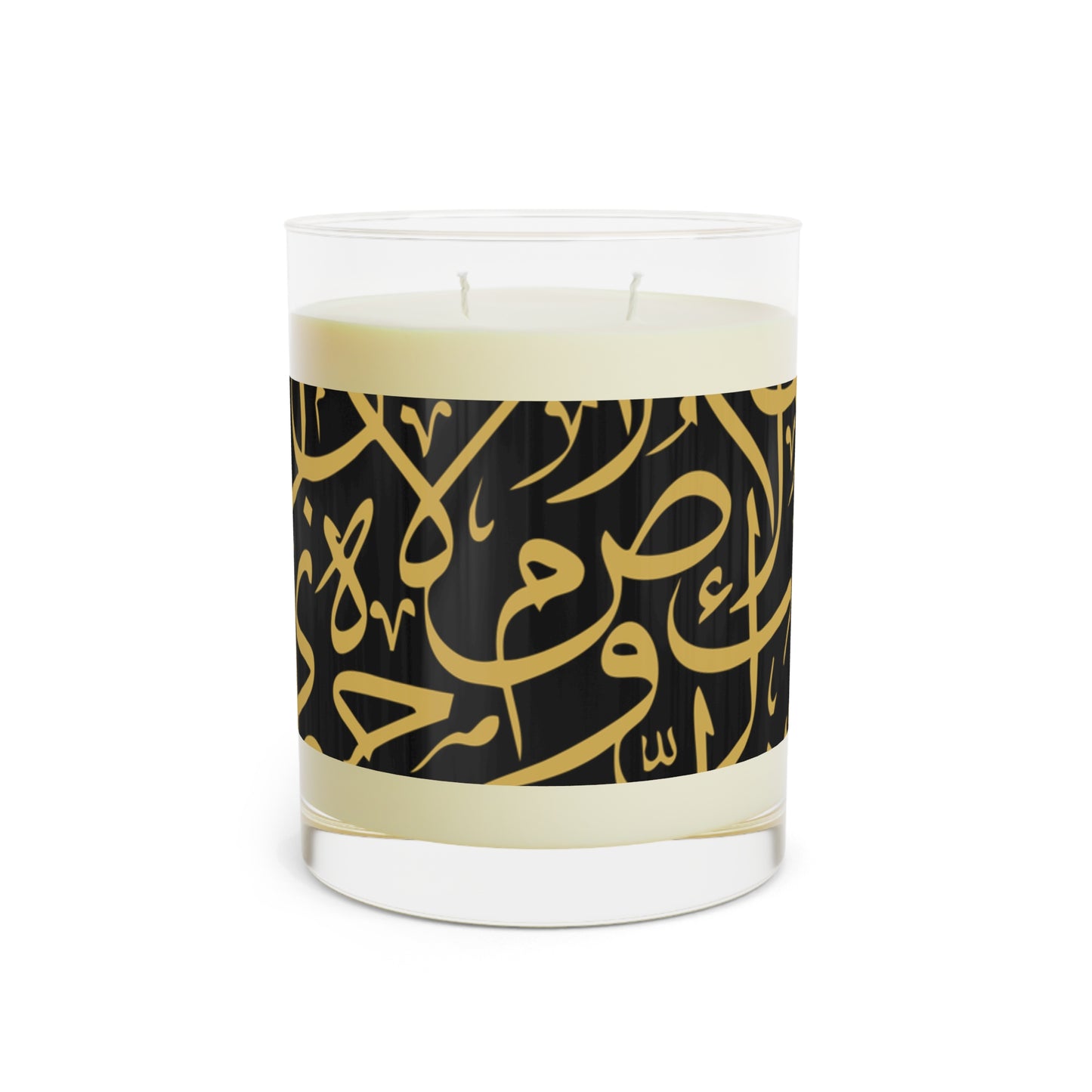 Black and Gold Arabic Letters Festive Scented Candle - Eco Friendly 11oz