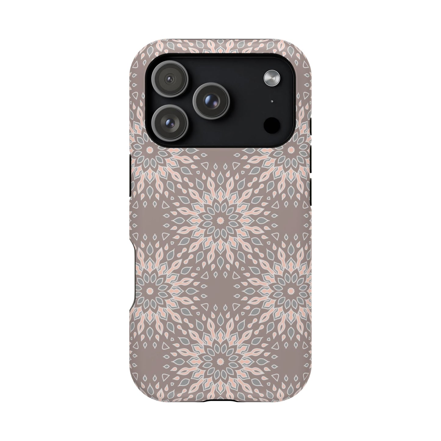 Beige Floral Design - Iphone Magnetic Tough Case