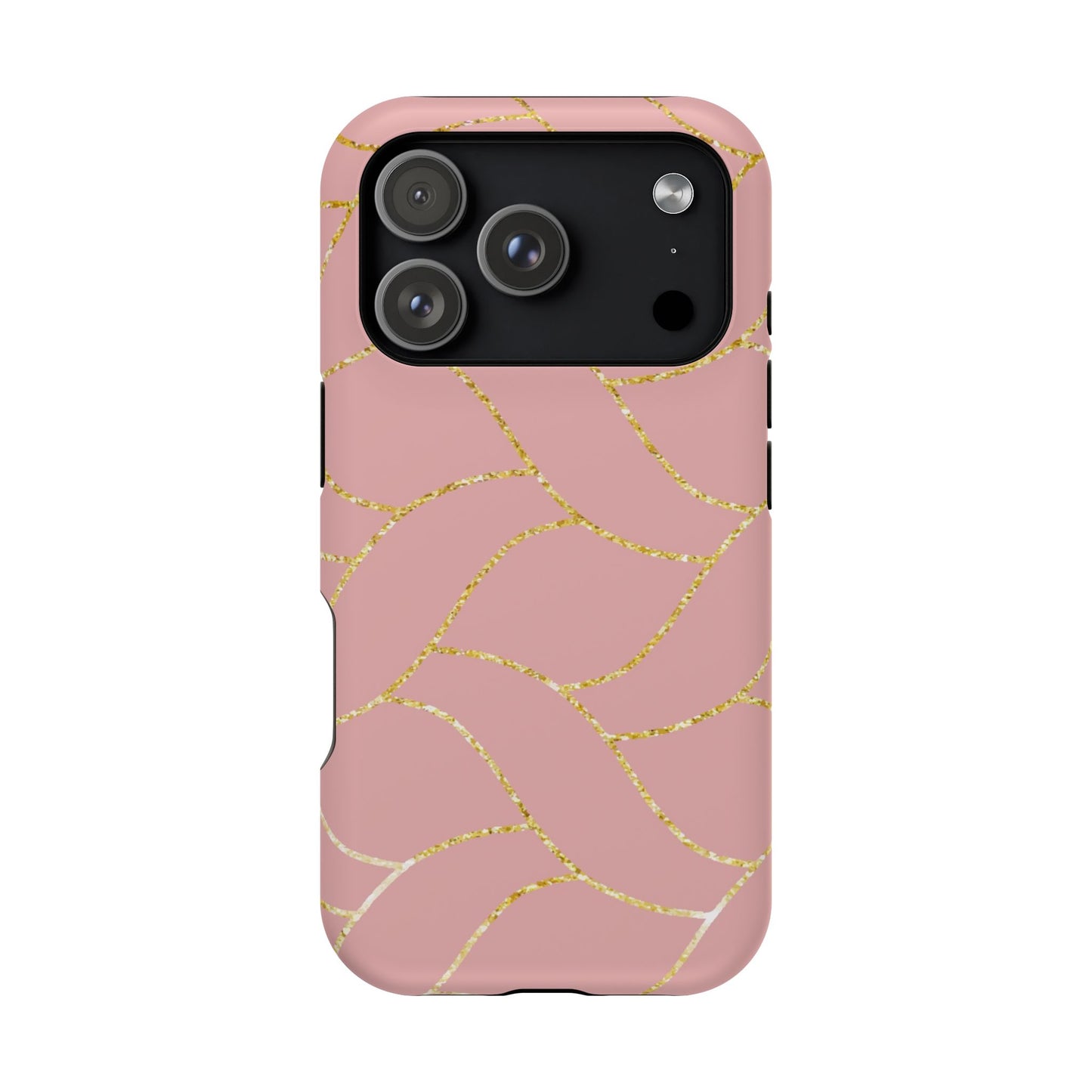 Pink and Gold Geometric Design - Iphone Magnetic Tough Case