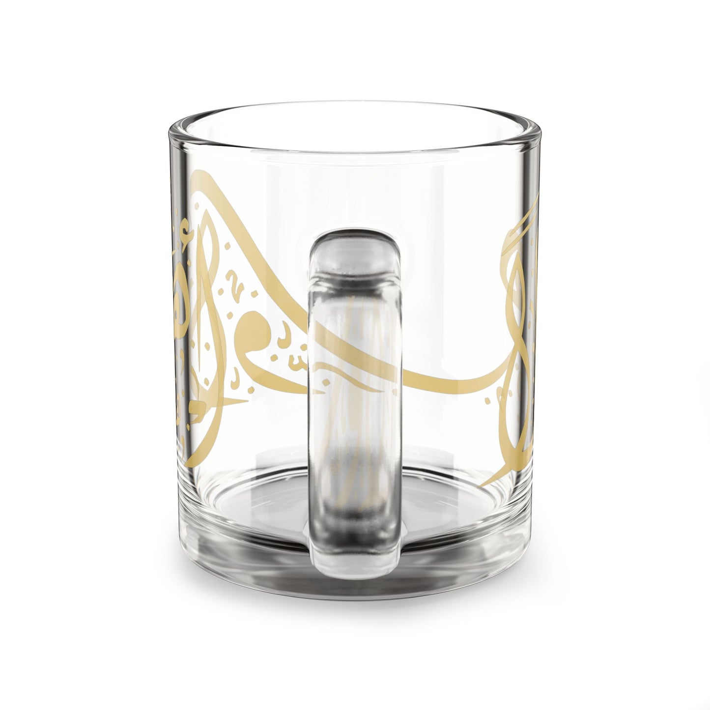 Ahlan Wasahlan Elegant Gold Script Glass Mug, 10oz Tea Cup
