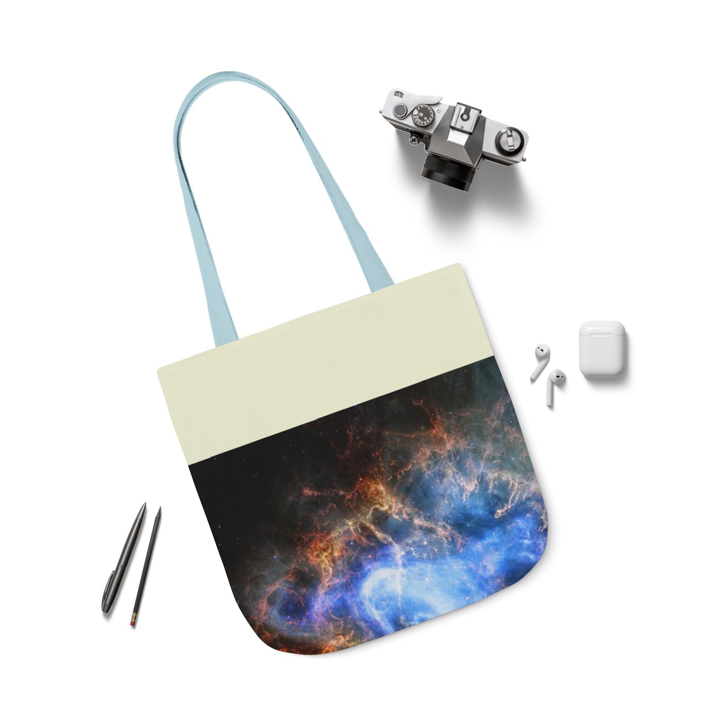 Crab Nebula Canvas Tote Bag, 3-Color Straps
