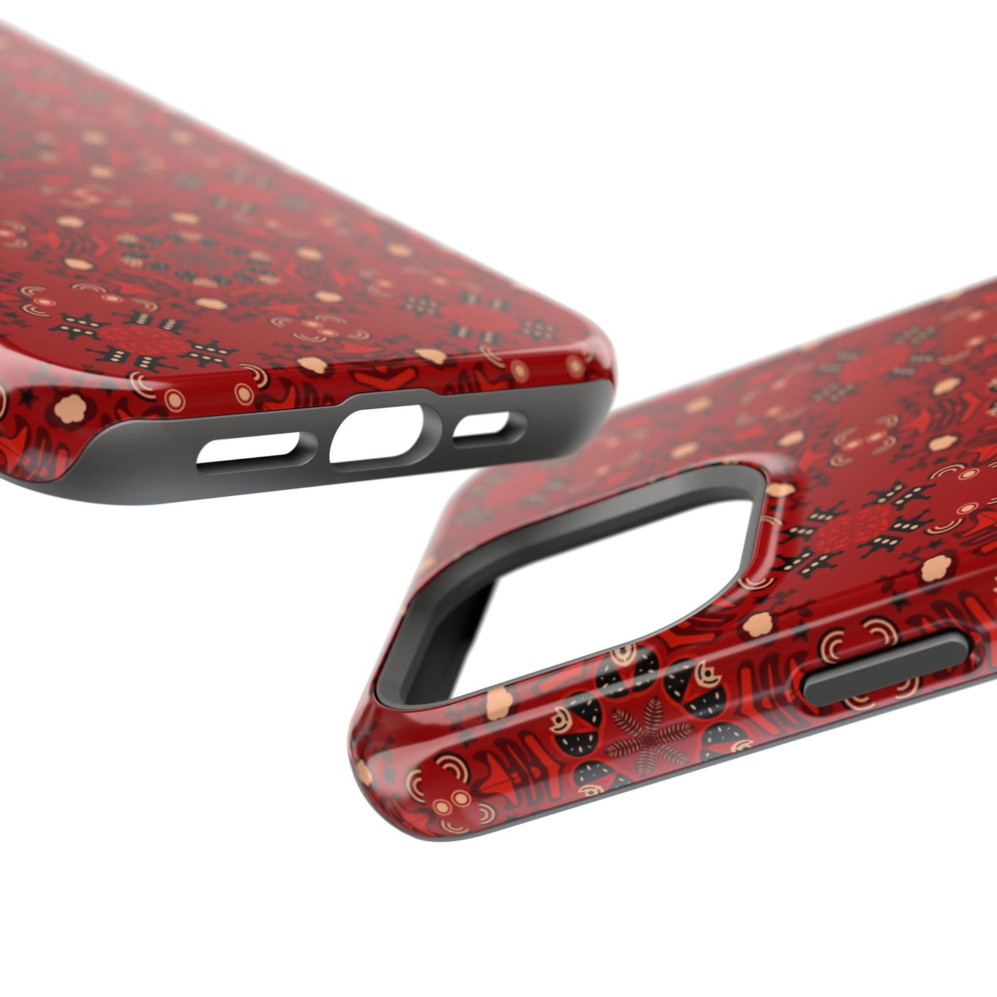 Red geometric Design - Iphone Magnetic Tough Case