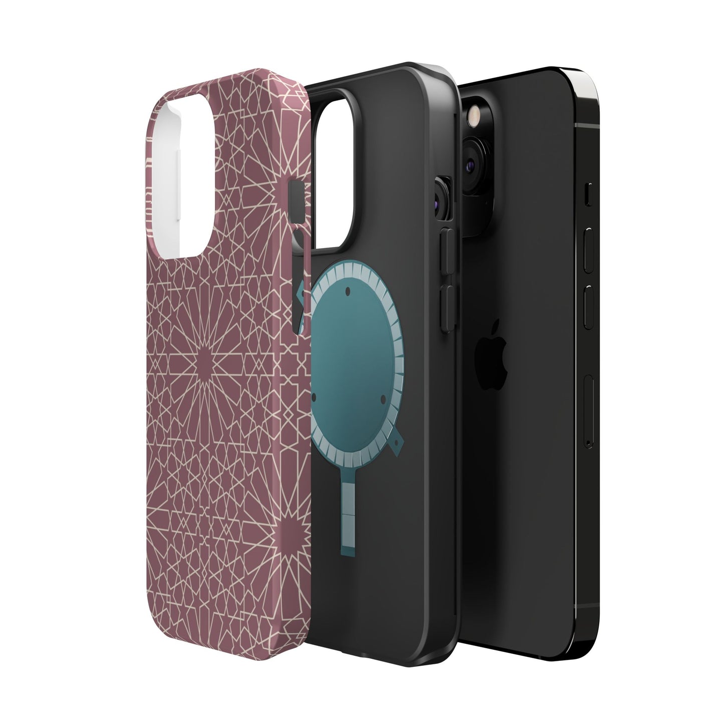 Pink Flower 🌸 Geometric Design Iphone Magnetic Tough Case