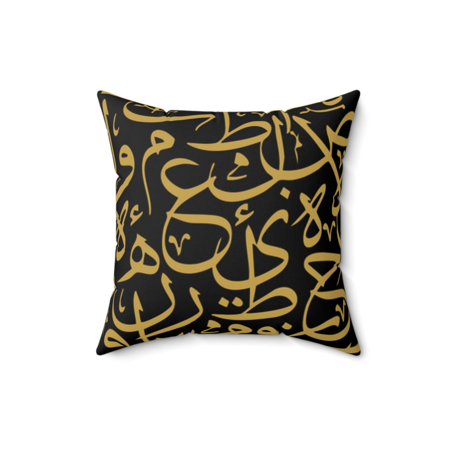 Black and Gold Arabic Calligraphy Suede Square Pillow