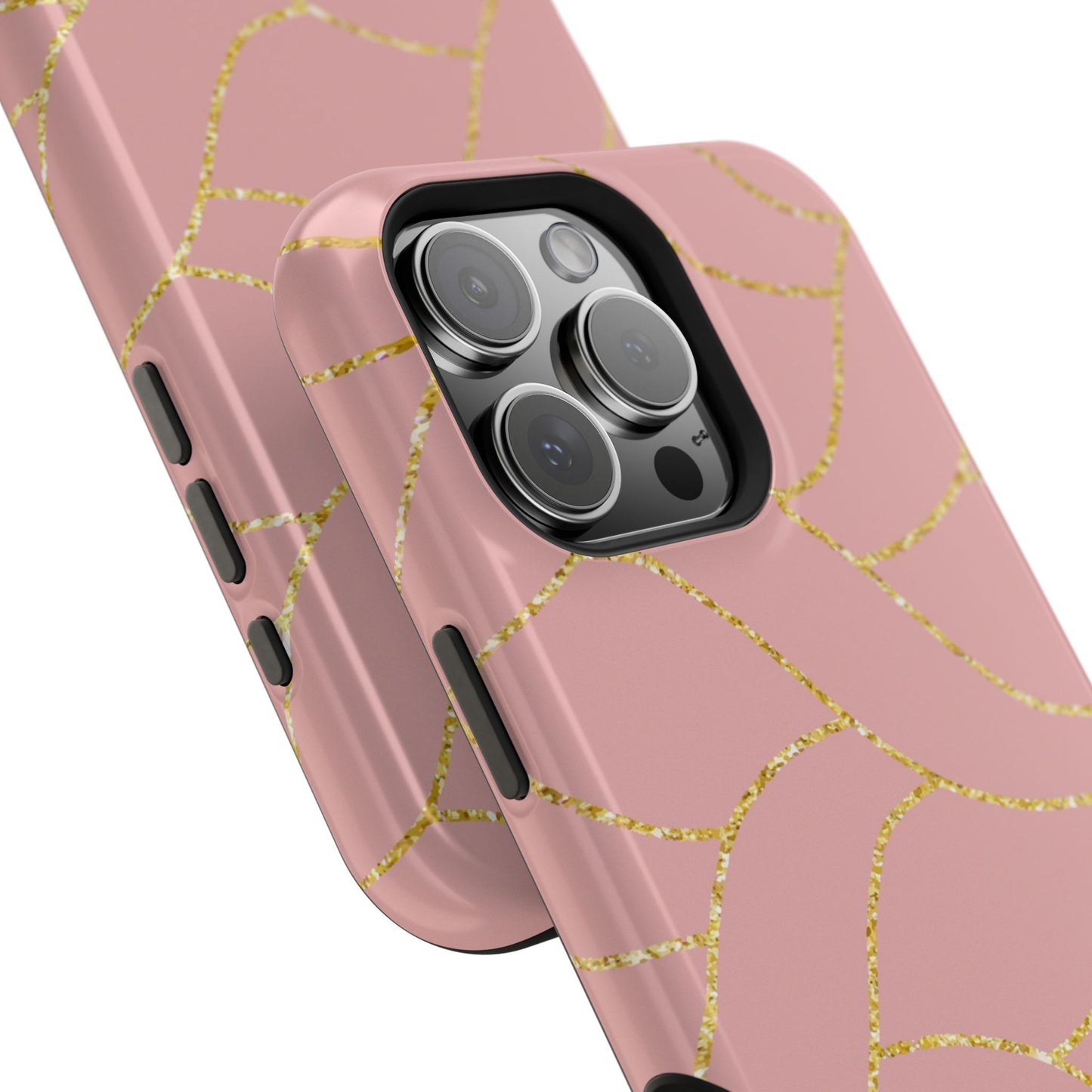 Pink and Gold Geometric Design - Iphone Magnetic Tough Case