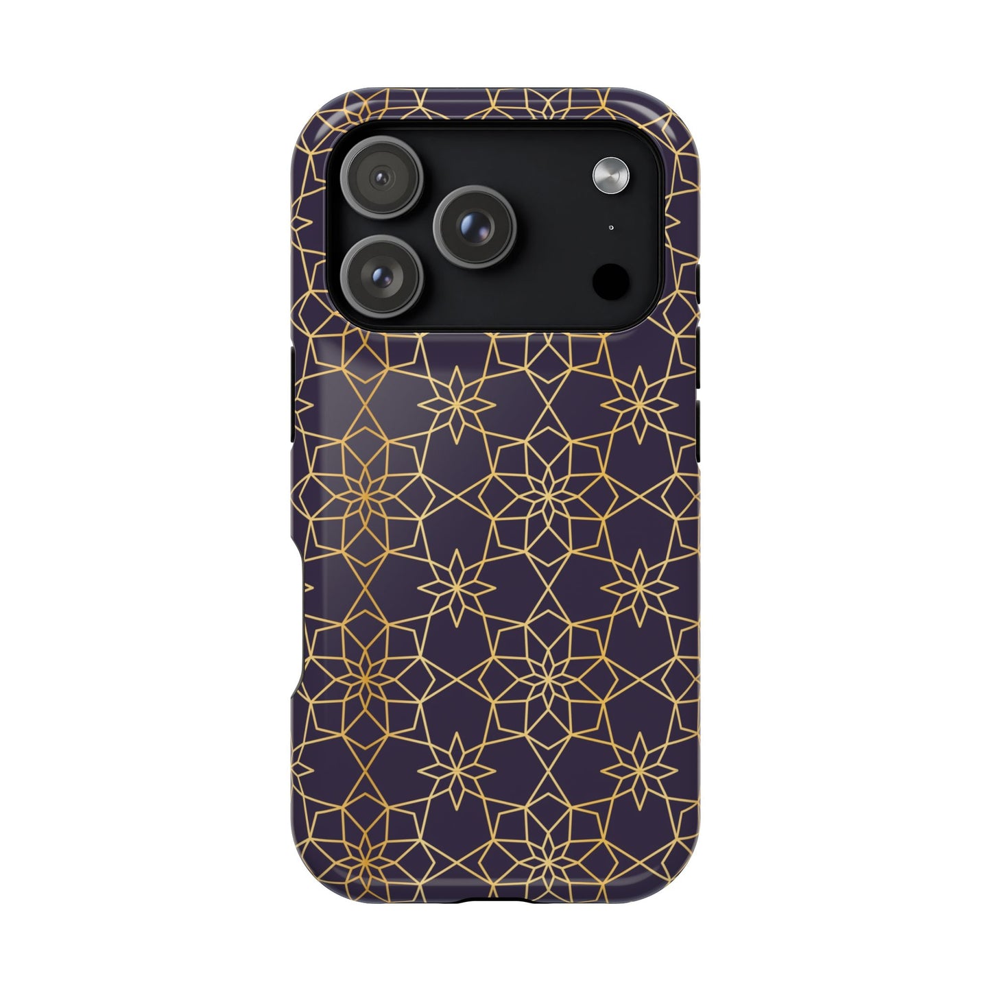 Gold and Purple Geometric Design Iphone Magnetic Tough Case